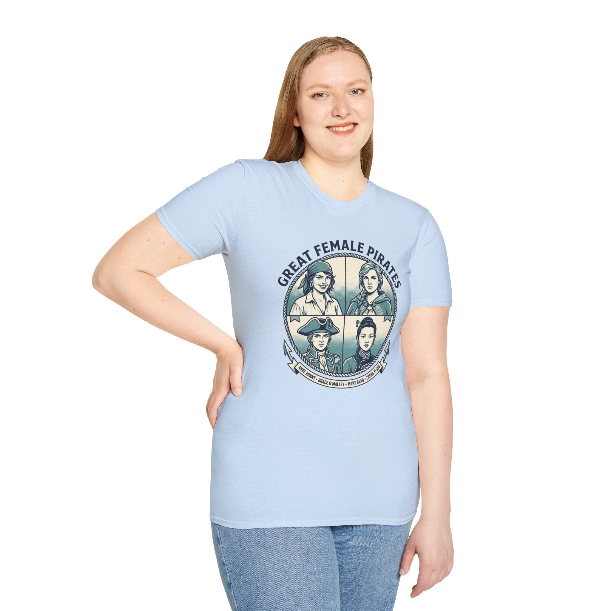 T-Shirt — Great Female Pirates Vintage Illustration Tee