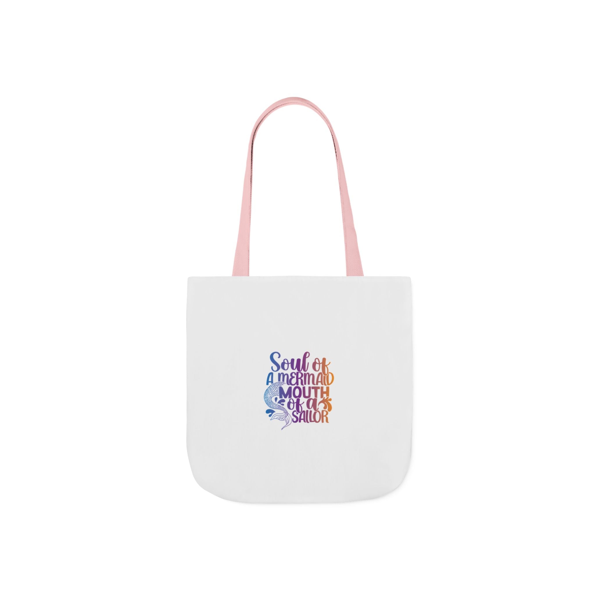 Soul of a Mermaid Colorful Script Canvas Tote Bag