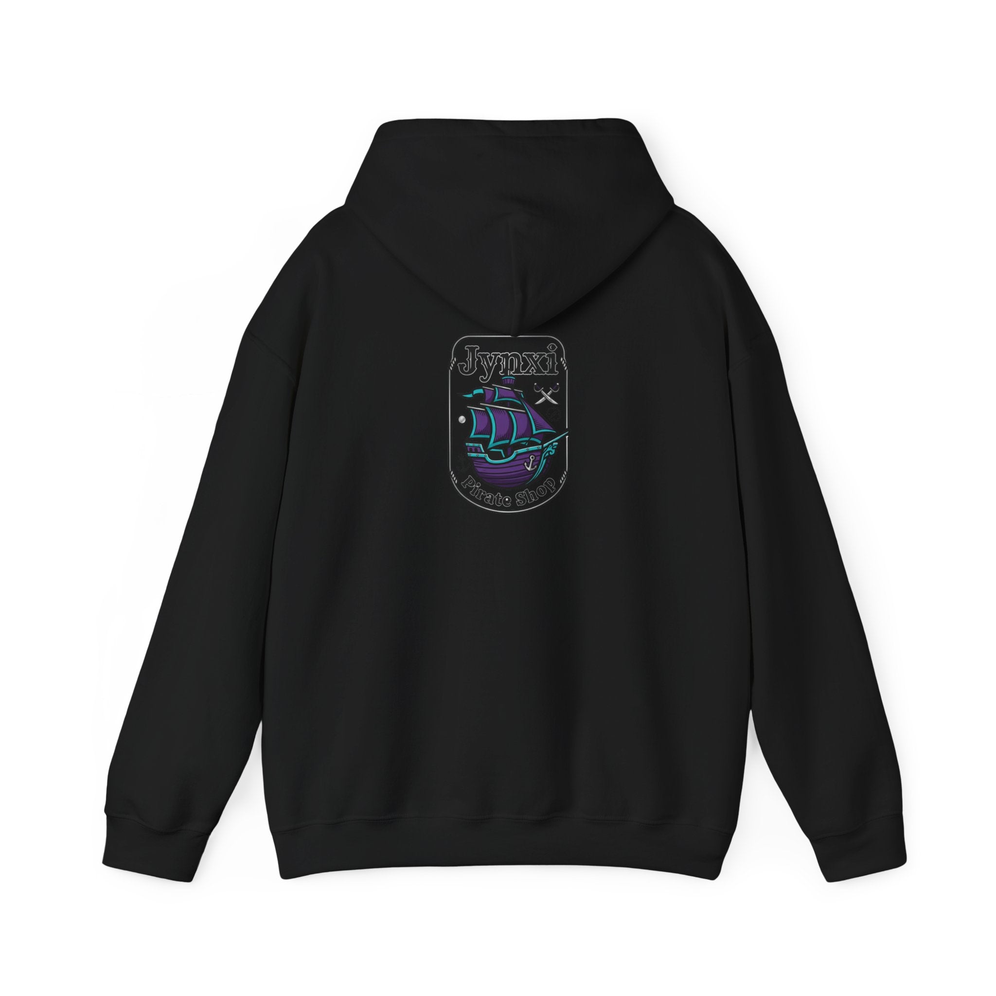 Pirate Ship Hoodie — "Jynxi Pirate Shop" Crest Pullover