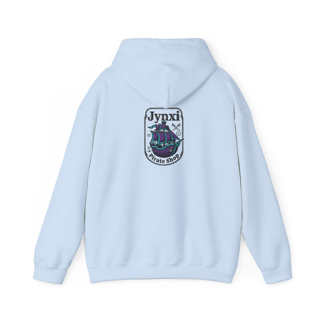 Pirate Ship Hoodie — "Jynxi Pirate Shop" Crest Pullover