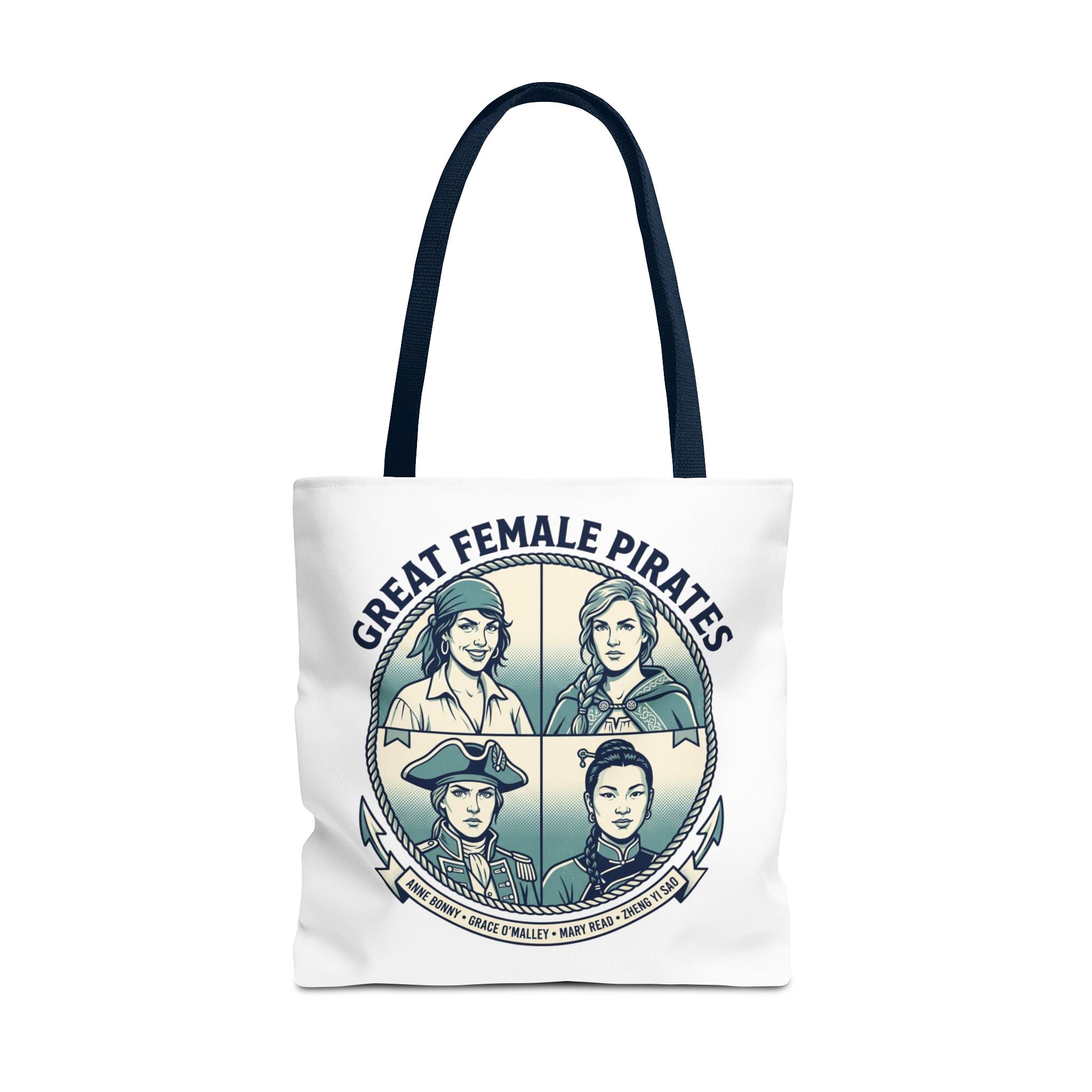 Great Female Pirates Tote Bag — Historical Women Pirate Portraits All-Over Print