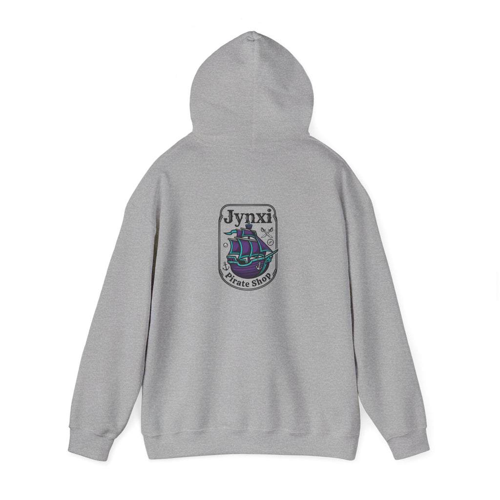 Pirate Ship Hoodie — "Jynxi Pirate Shop" Crest Pullover