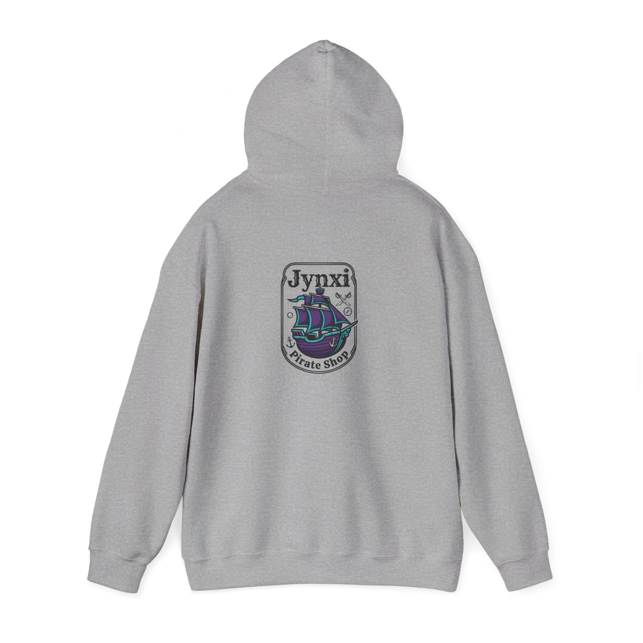 Pirate Ship Hoodie — "Jynxi Pirate Shop" Crest Pullover