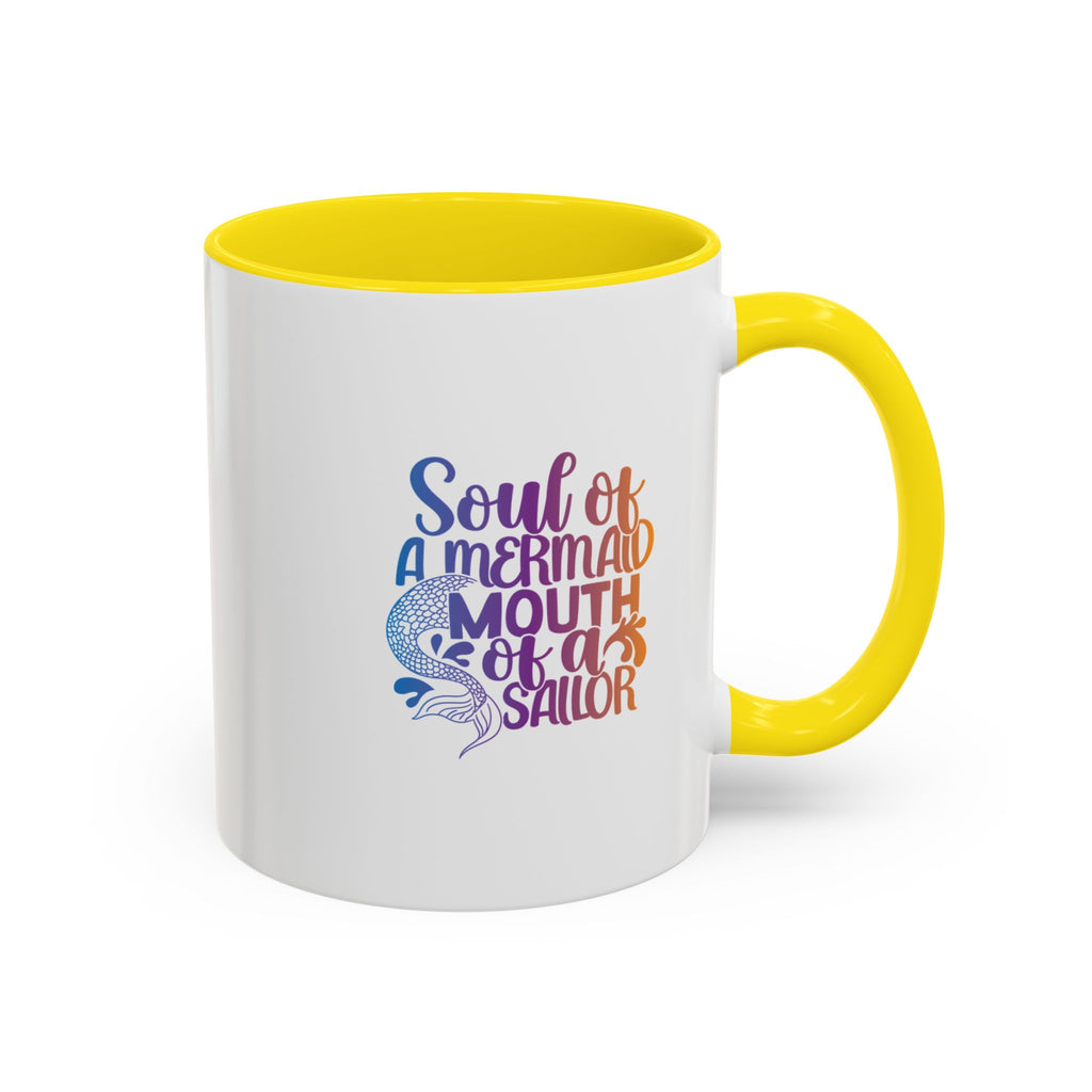 Mermaid Soul Coffee Mug — "Soul of a Mermaid, Mouth of a Sailor" Accent Ceramic Mug