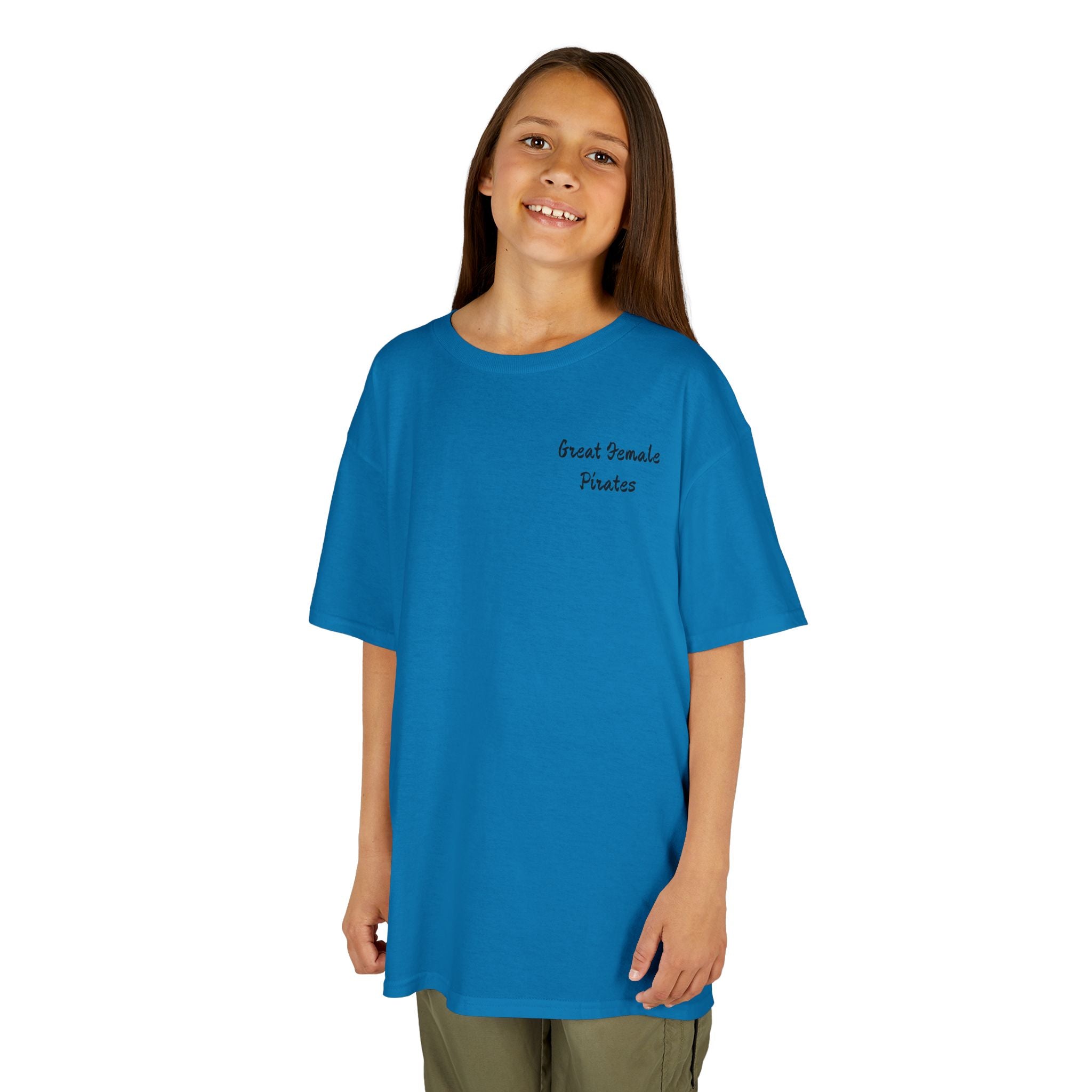 Kids Tee — 'Great Female Pirates' Illustration Back Print