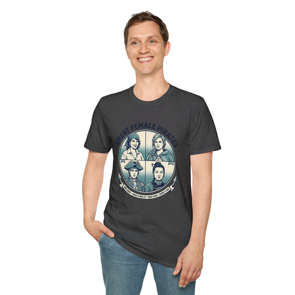 T-Shirt — Great Female Pirates Vintage Illustration Tee