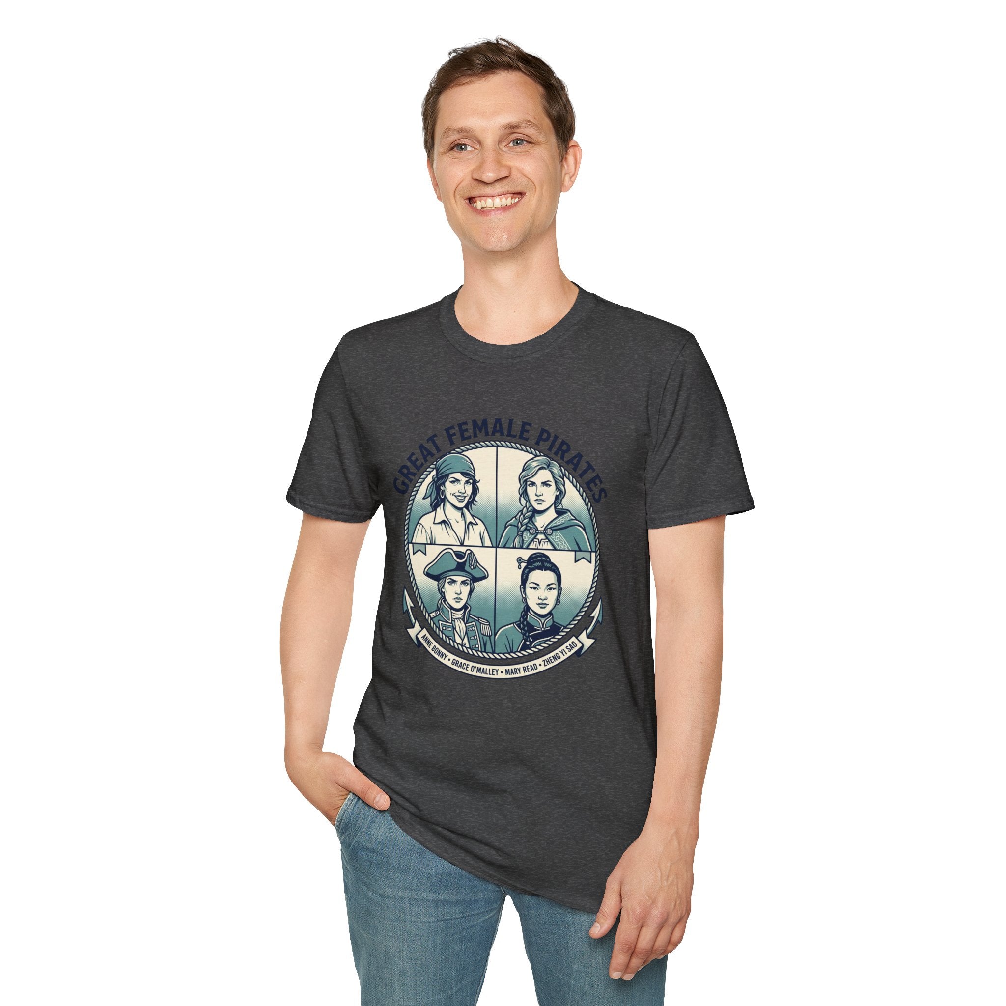 T-Shirt — Great Female Pirates Vintage Illustration Tee