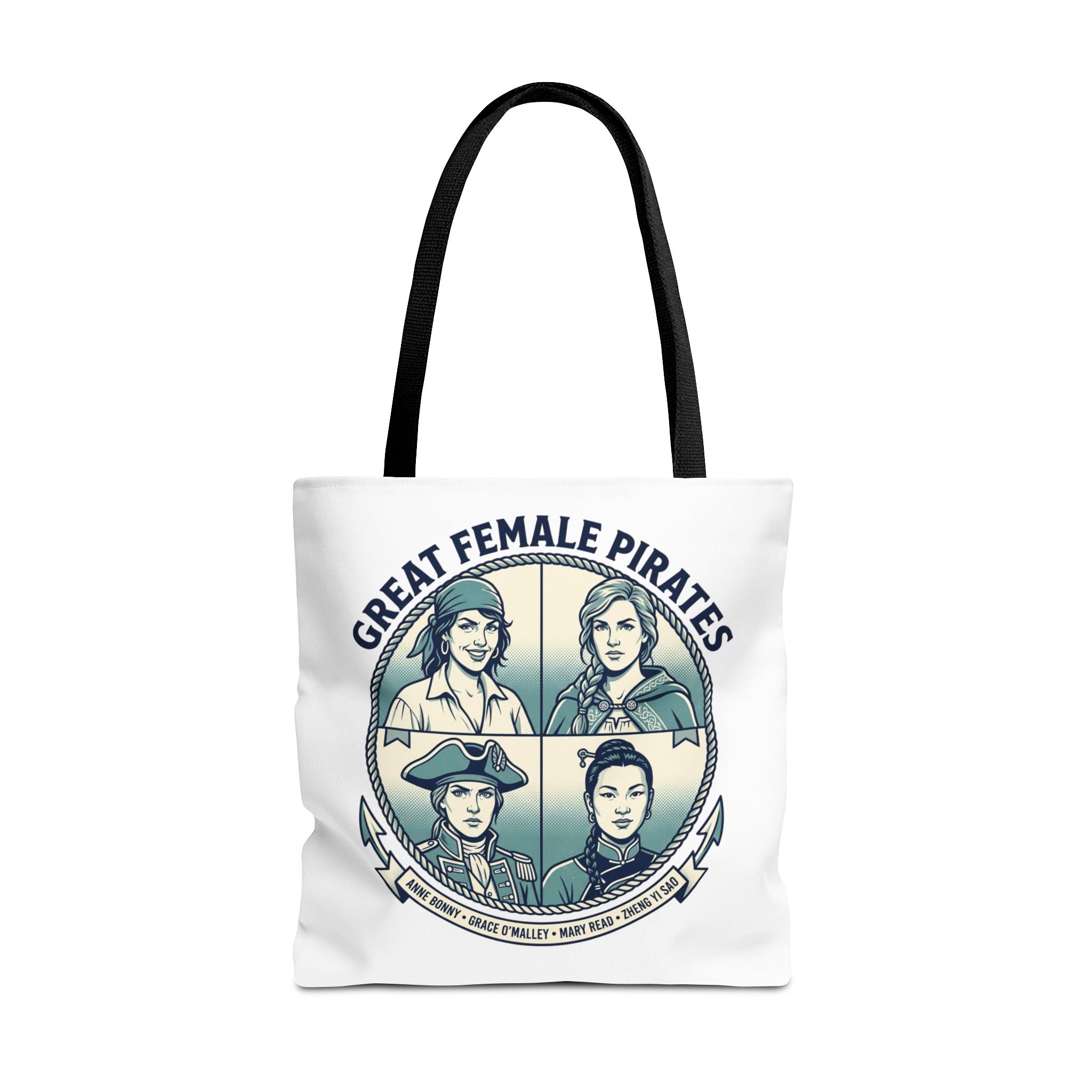 Great Female Pirates Tote Bag — Historical Women Pirate Portraits All-Over Print