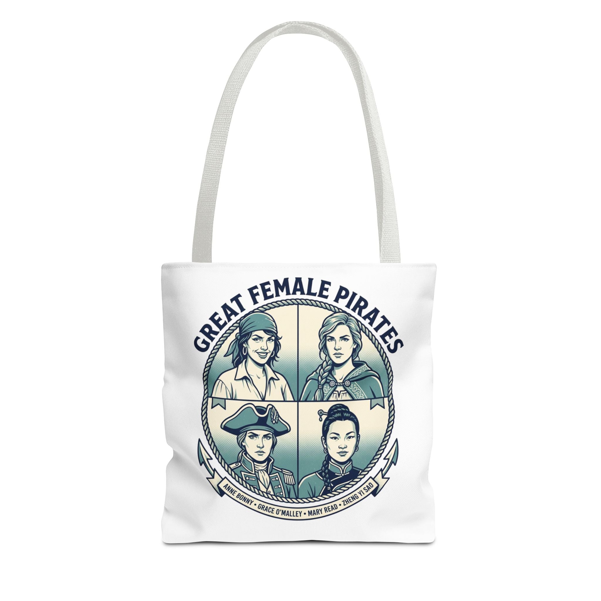 Great Female Pirates Tote Bag — Historical Women Pirate Portraits All-Over Print