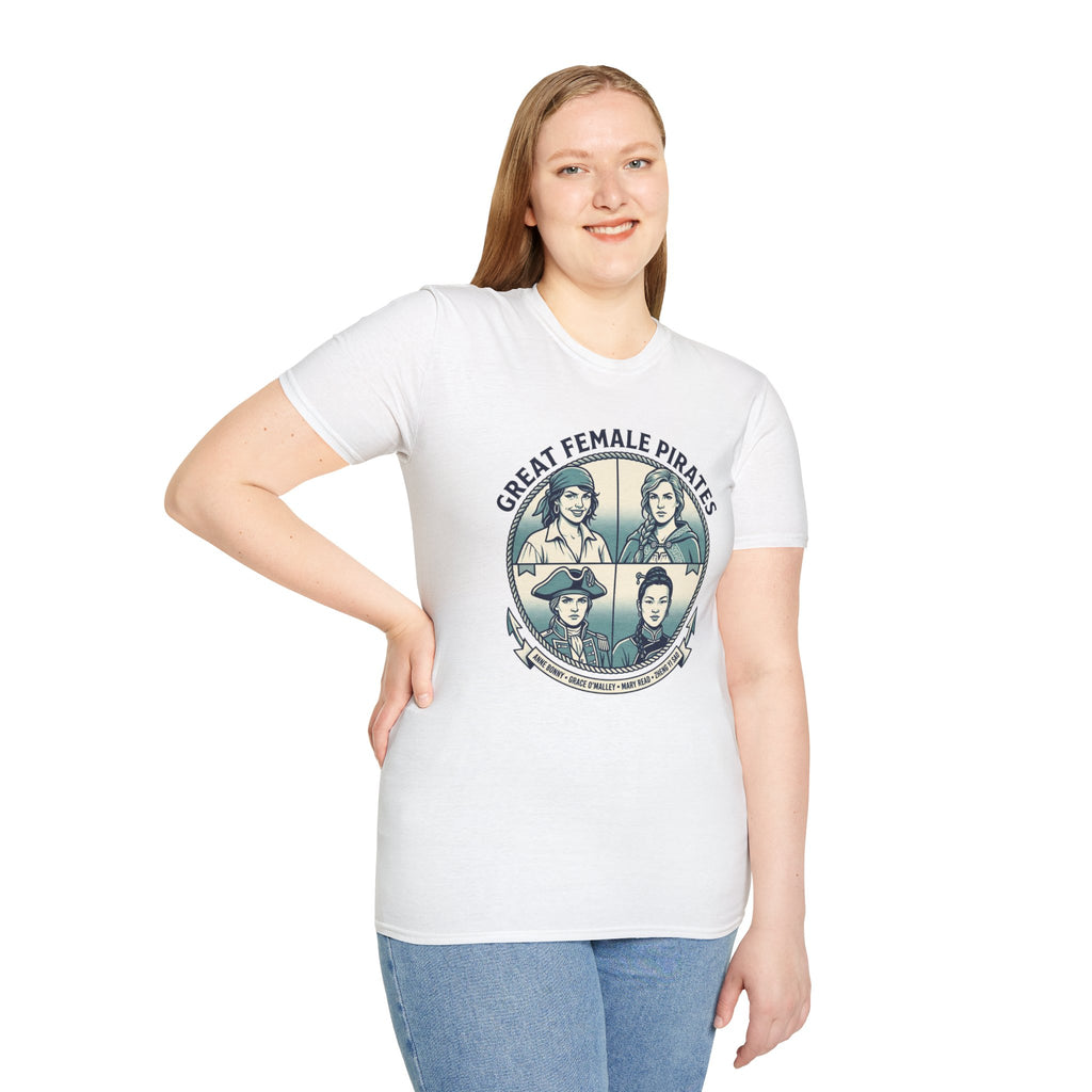 T-Shirt — Great Female Pirates Vintage Illustration Tee
