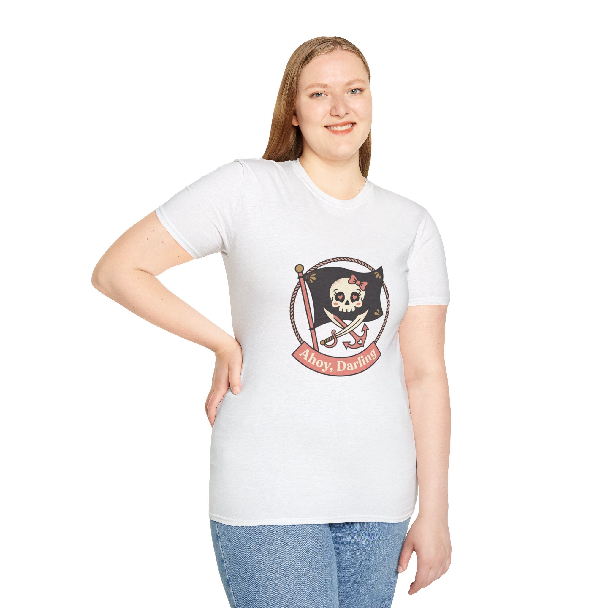Pirate Skull T-Shirt - "Ahoy, Darling" Nautical Retro Tee