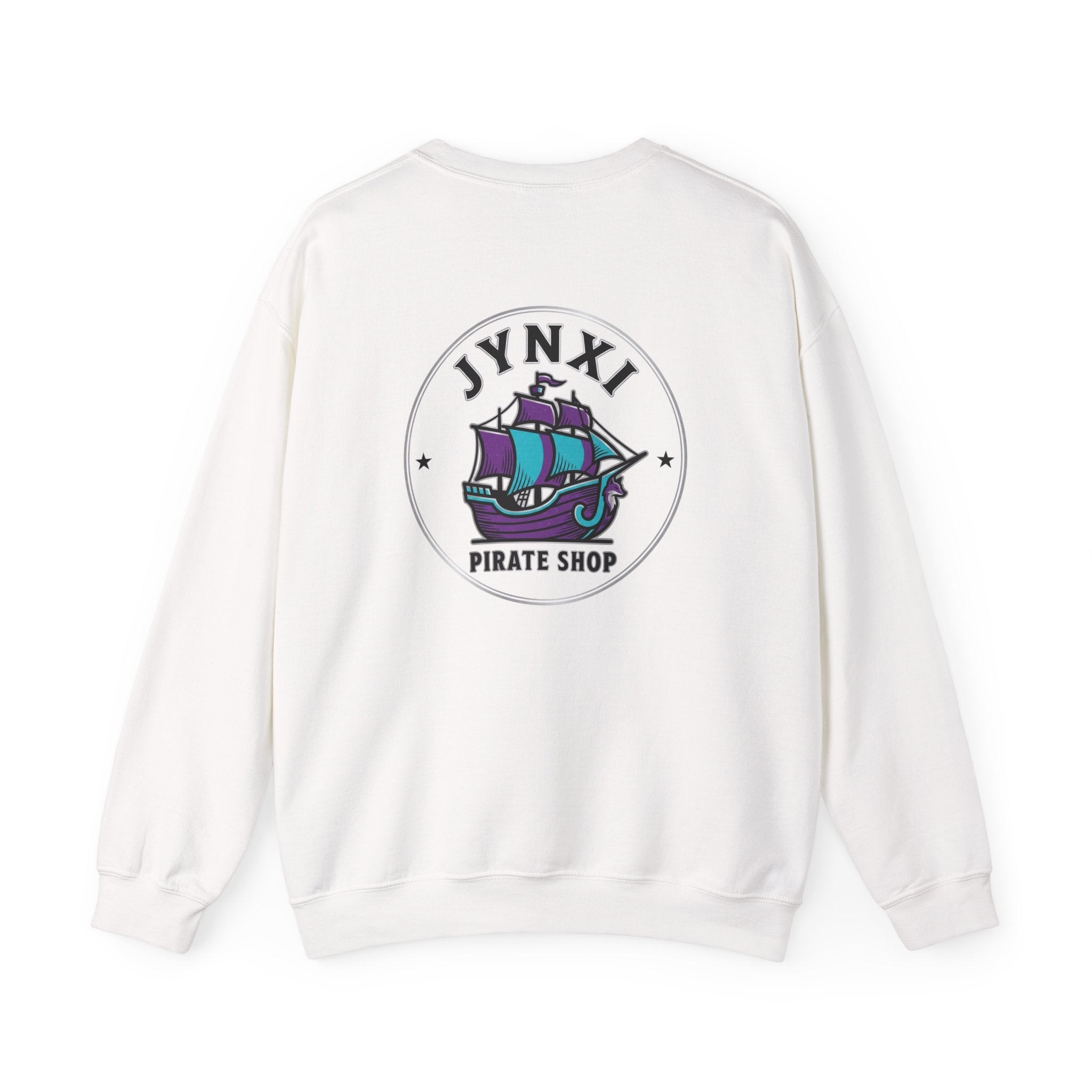 Pirate Ship Crewneck Sweatshirt — “JYNXI Pirate Shop” Logo