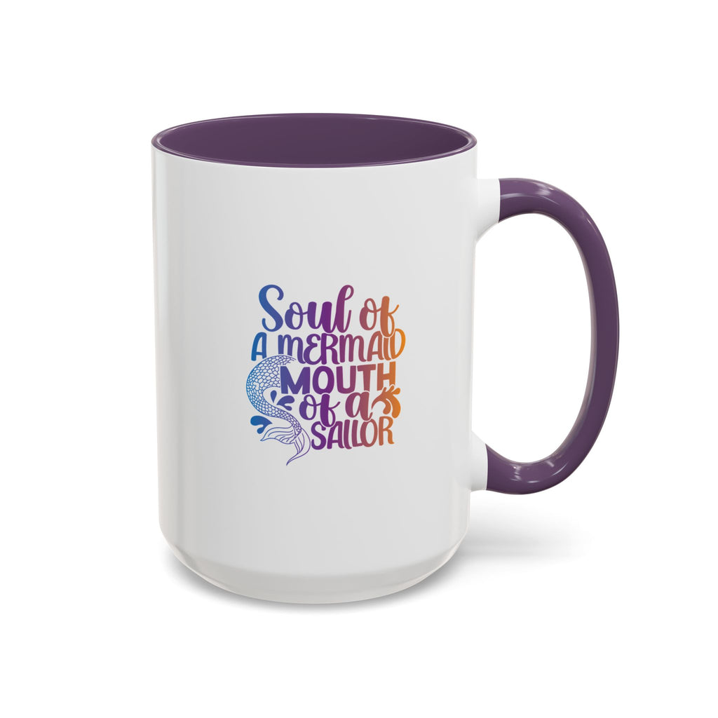 Mermaid Soul Coffee Mug — "Soul of a Mermaid, Mouth of a Sailor" Accent Ceramic Mug