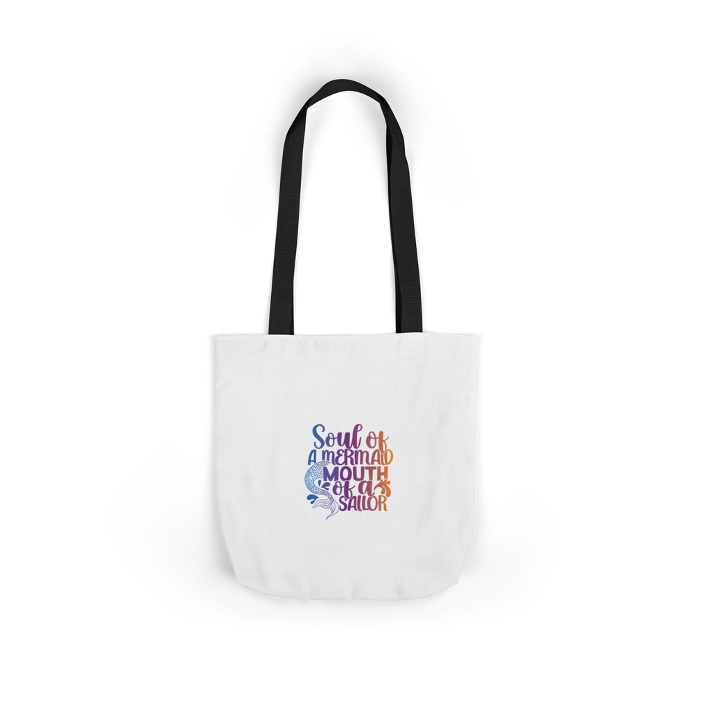 Soul of a Mermaid Colorful Script Canvas Tote Bag