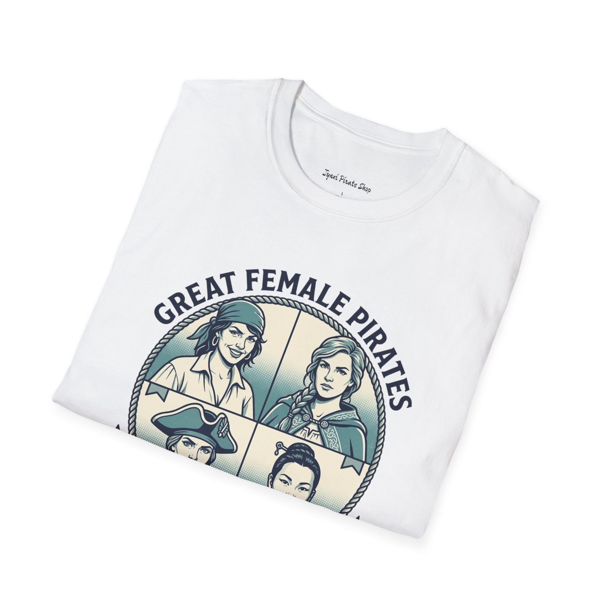 T-Shirt — Great Female Pirates Vintage Illustration Tee