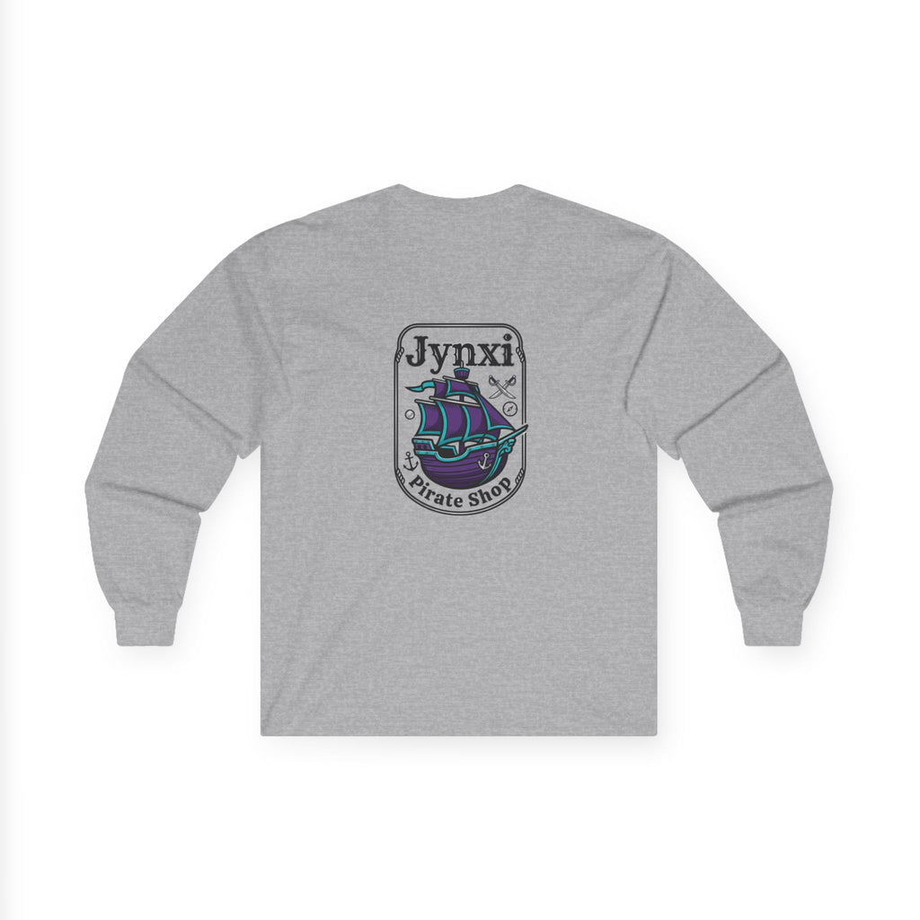 Pirate Ship Long Sleeve Tee — "Jynxi Pirate Shop" Graphic