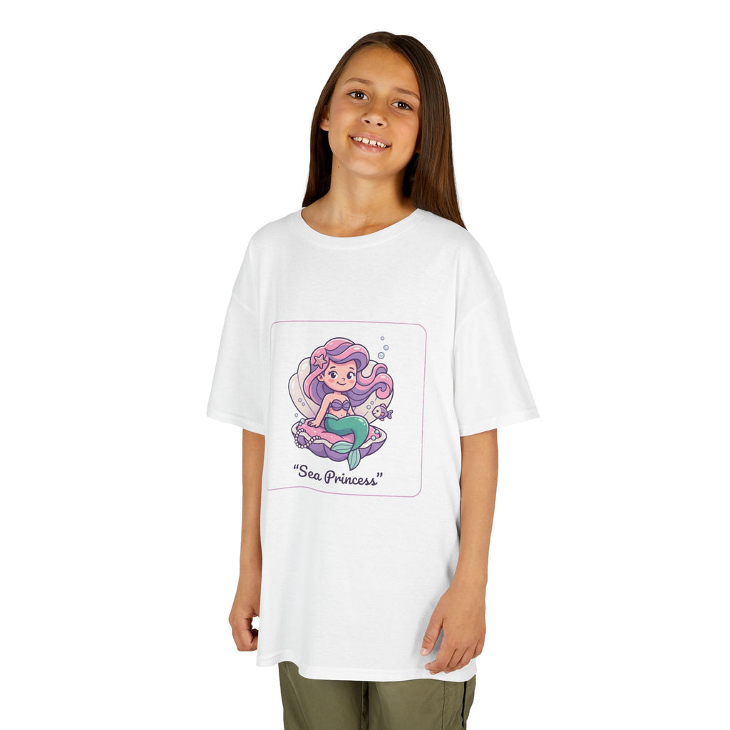 Kids "Sea Princess" Mermaid T‑Shirt — Cute Pastel Ocean Tee for Girls & Boys