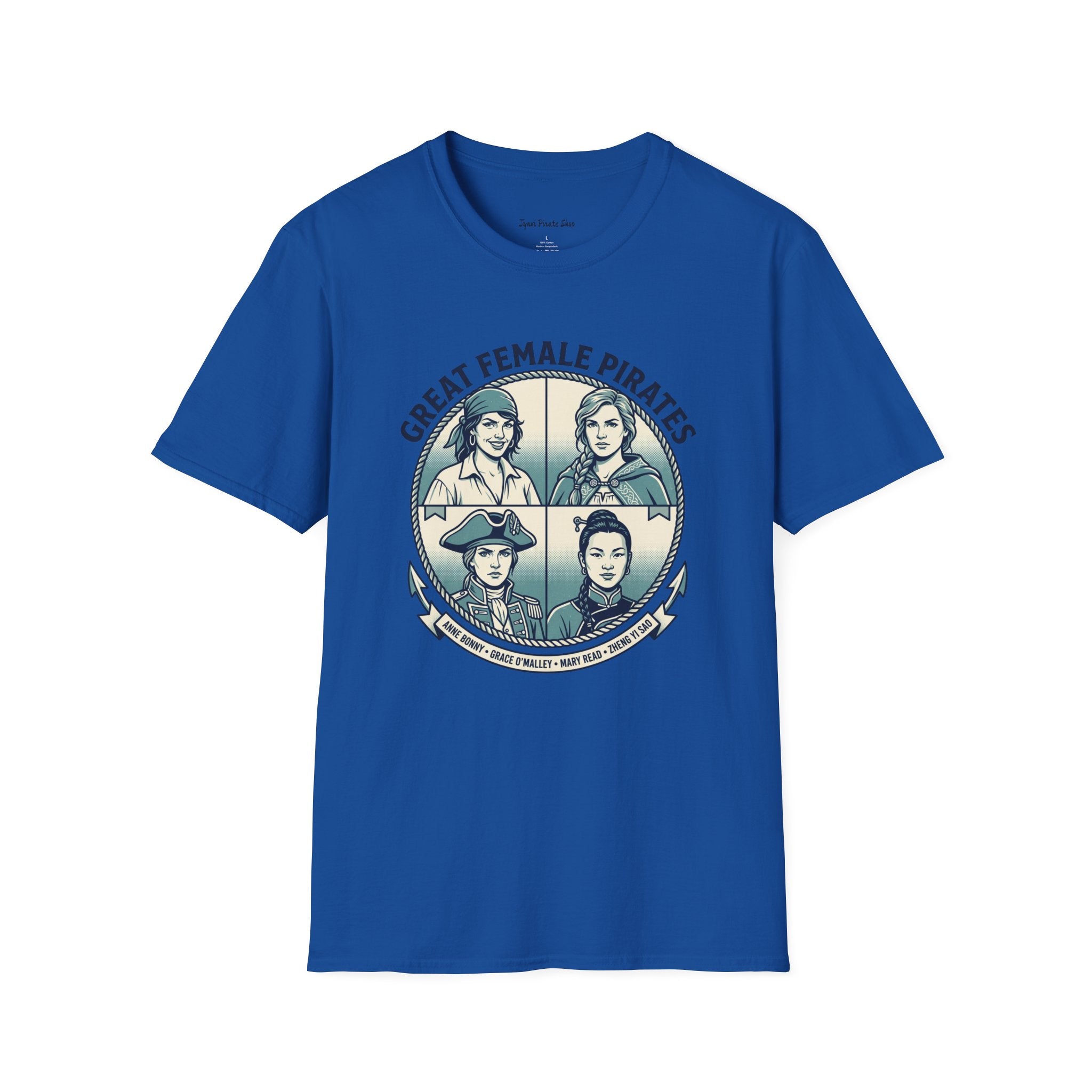 T-Shirt — Great Female Pirates Vintage Illustration Tee
