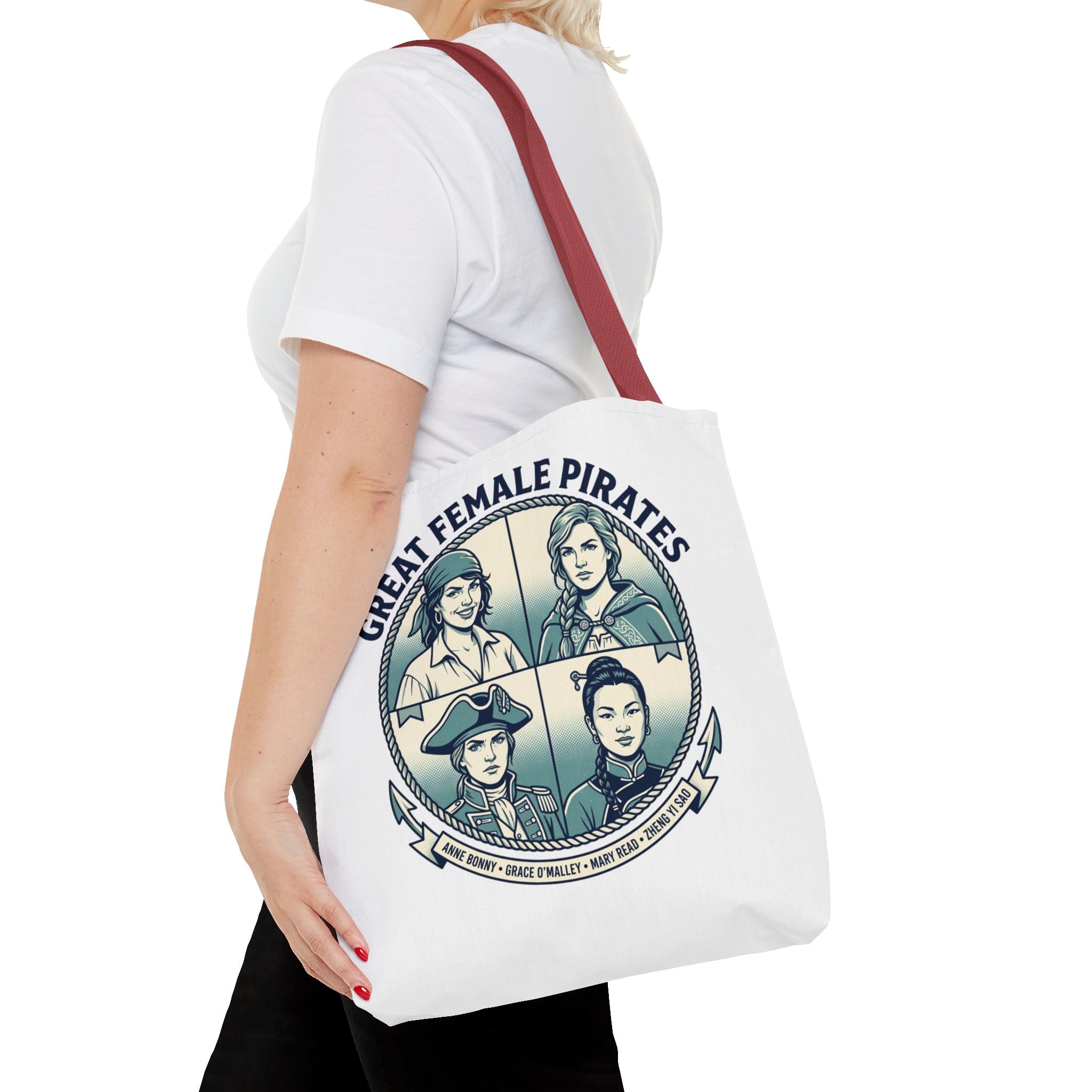 Great Female Pirates Tote Bag — Historical Women Pirate Portraits All-Over Print