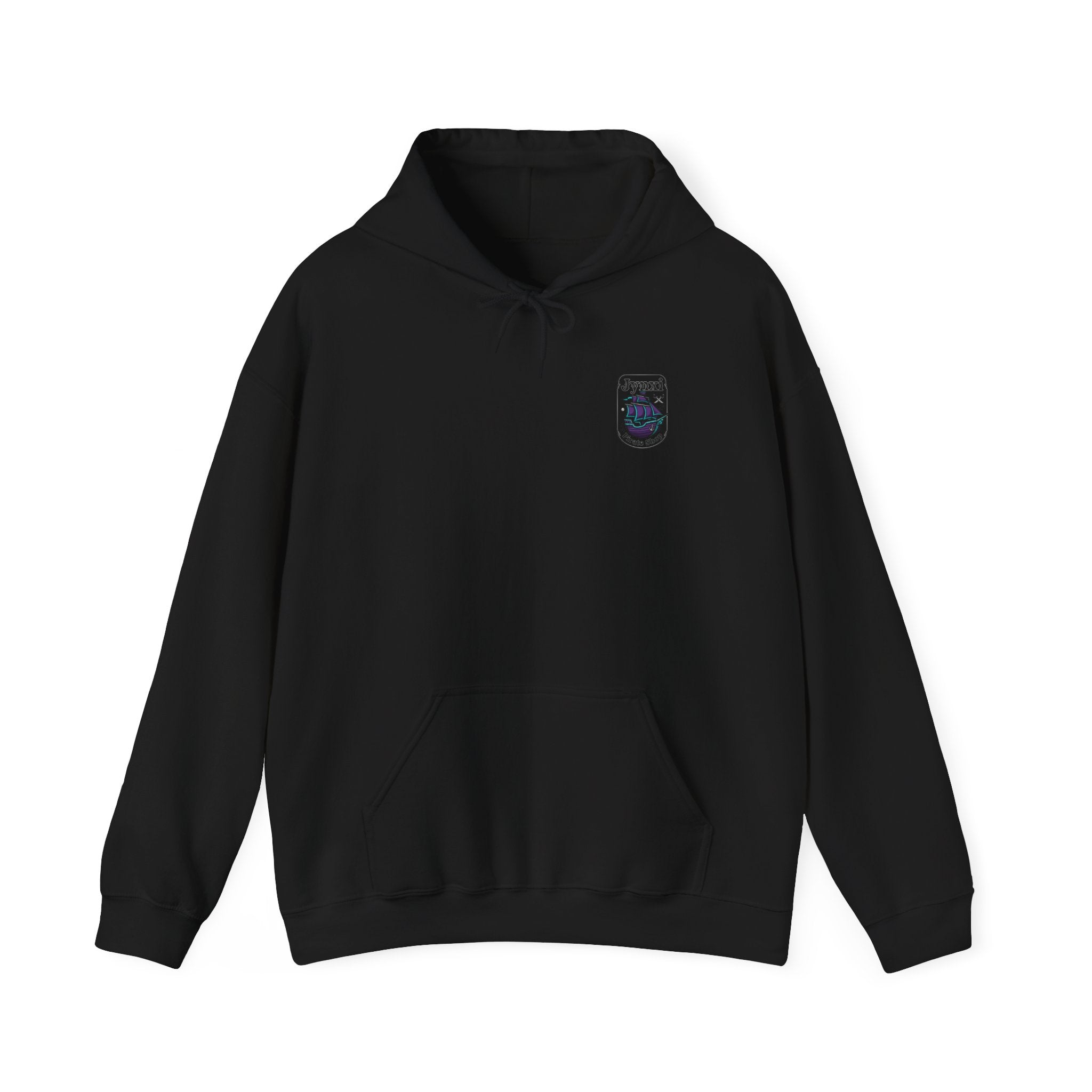 Pirate Ship Hoodie — "Jynxi Pirate Shop" Crest Pullover