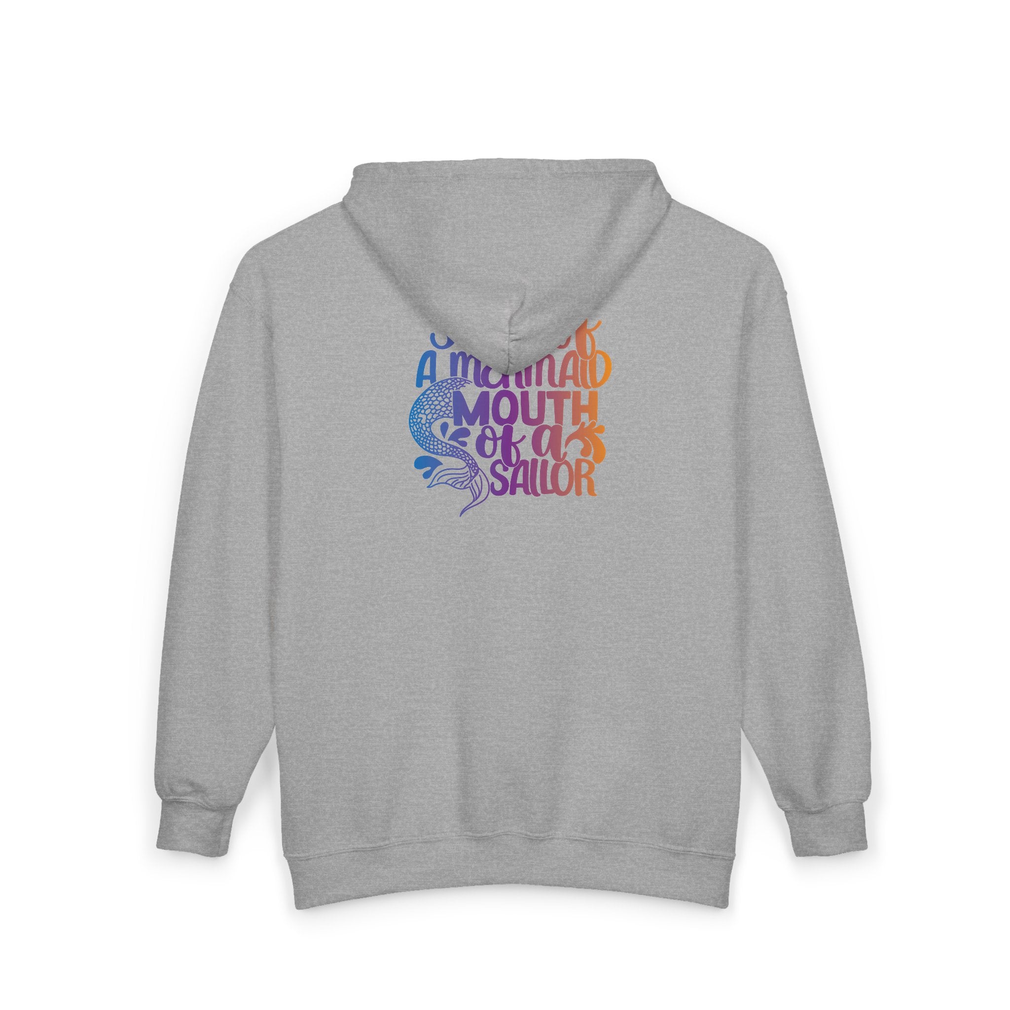 Full Zip Hoodie — 'Soul of a Mermaid' Gradient Script Zip-Up