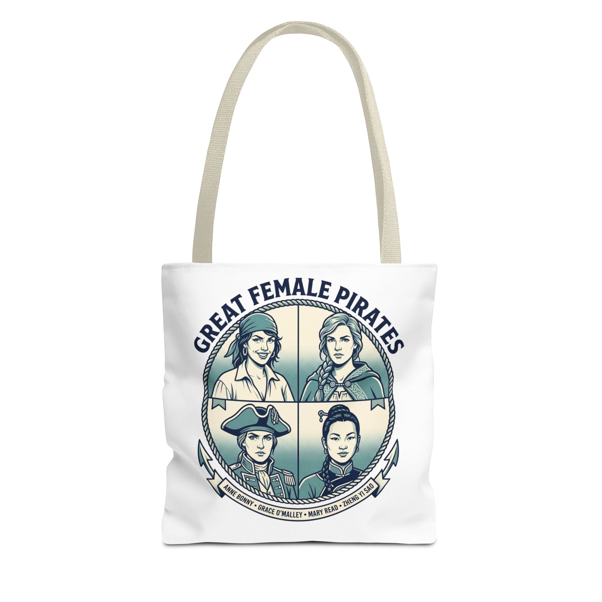 Great Female Pirates Tote Bag — Historical Women Pirate Portraits All-Over Print