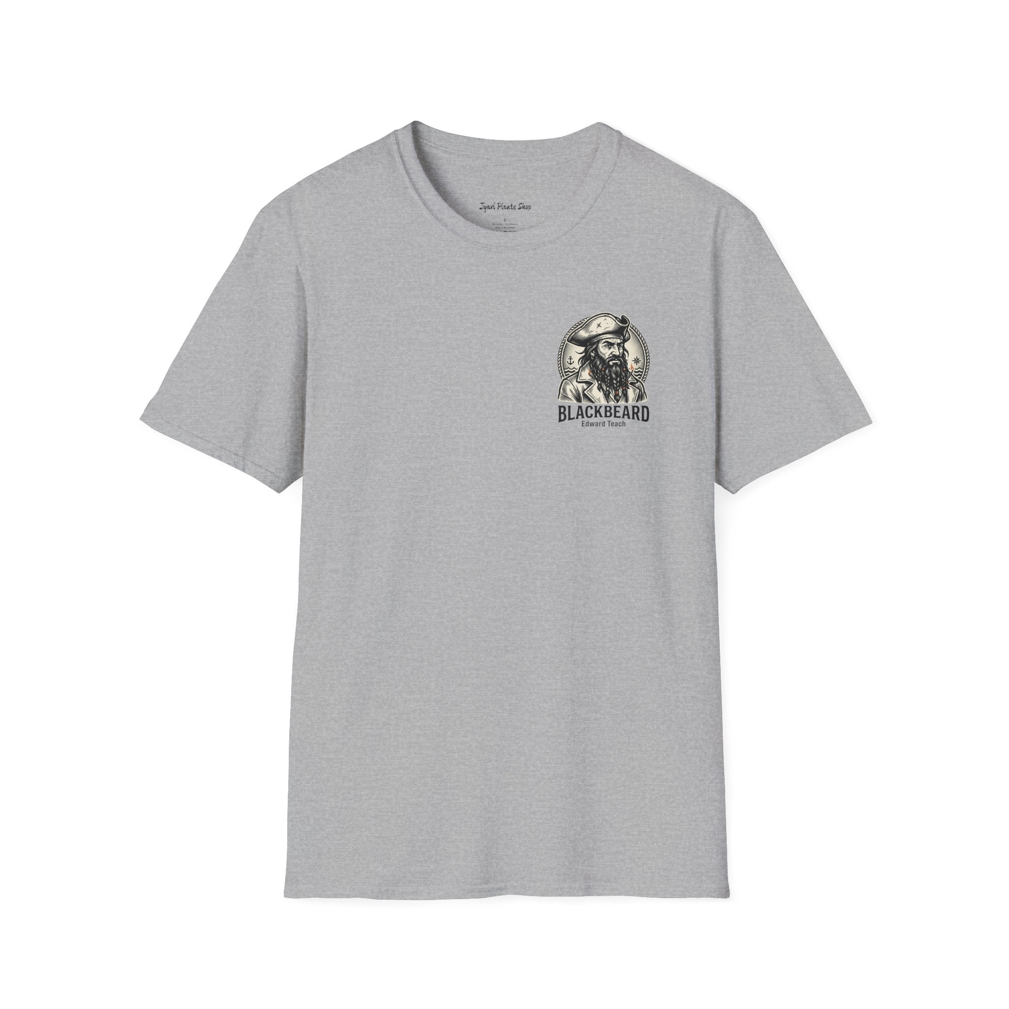 Blackbeard Pirate T-Shirt — Edward Teach Skull Graphic Tee