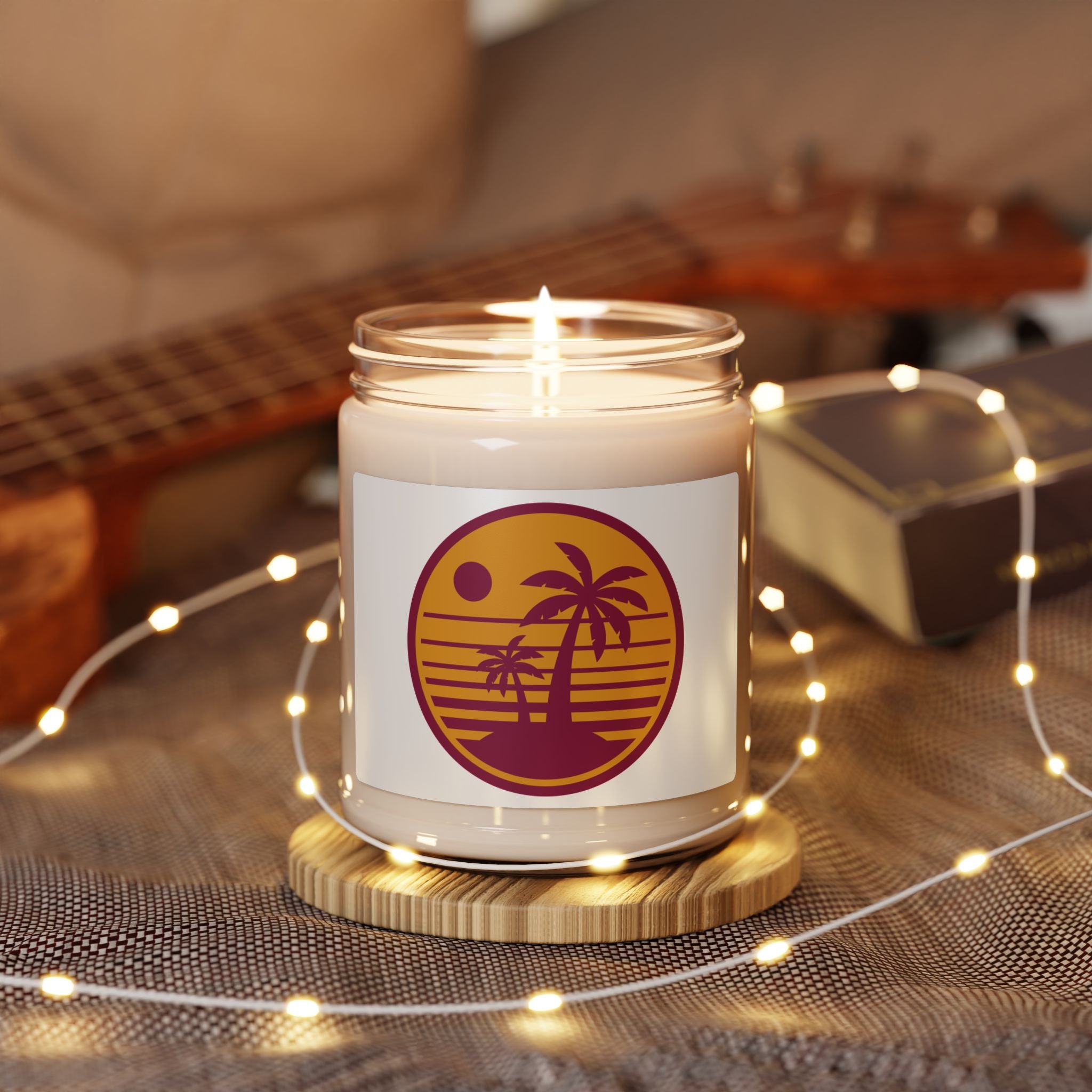 Tropical Sunset Soy Candle — 9oz Scented Palm Beach Jar