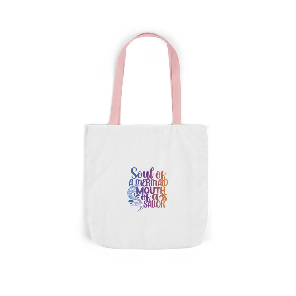 Soul of a Mermaid Colorful Script Canvas Tote Bag