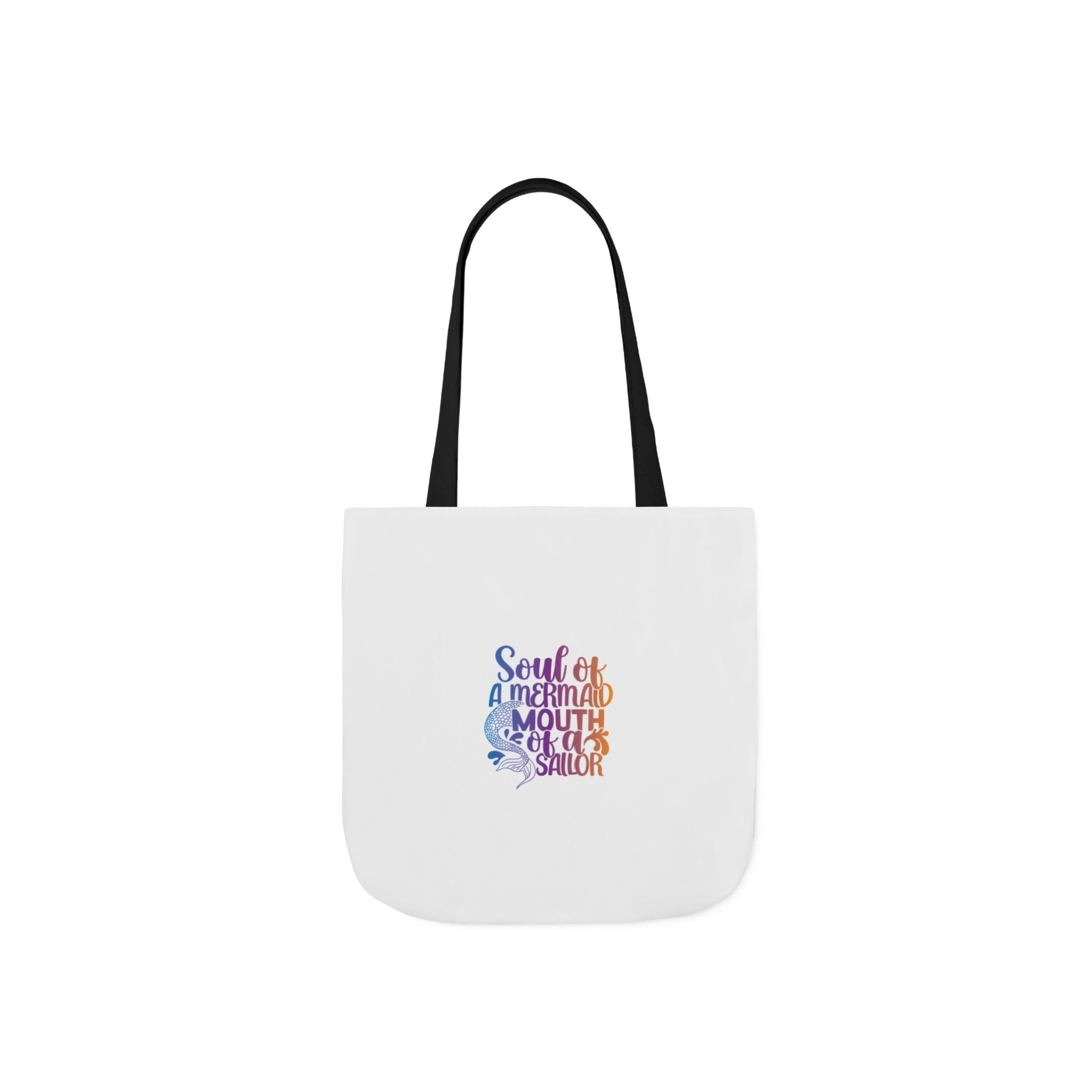 Soul of a Mermaid Colorful Script Canvas Tote Bag