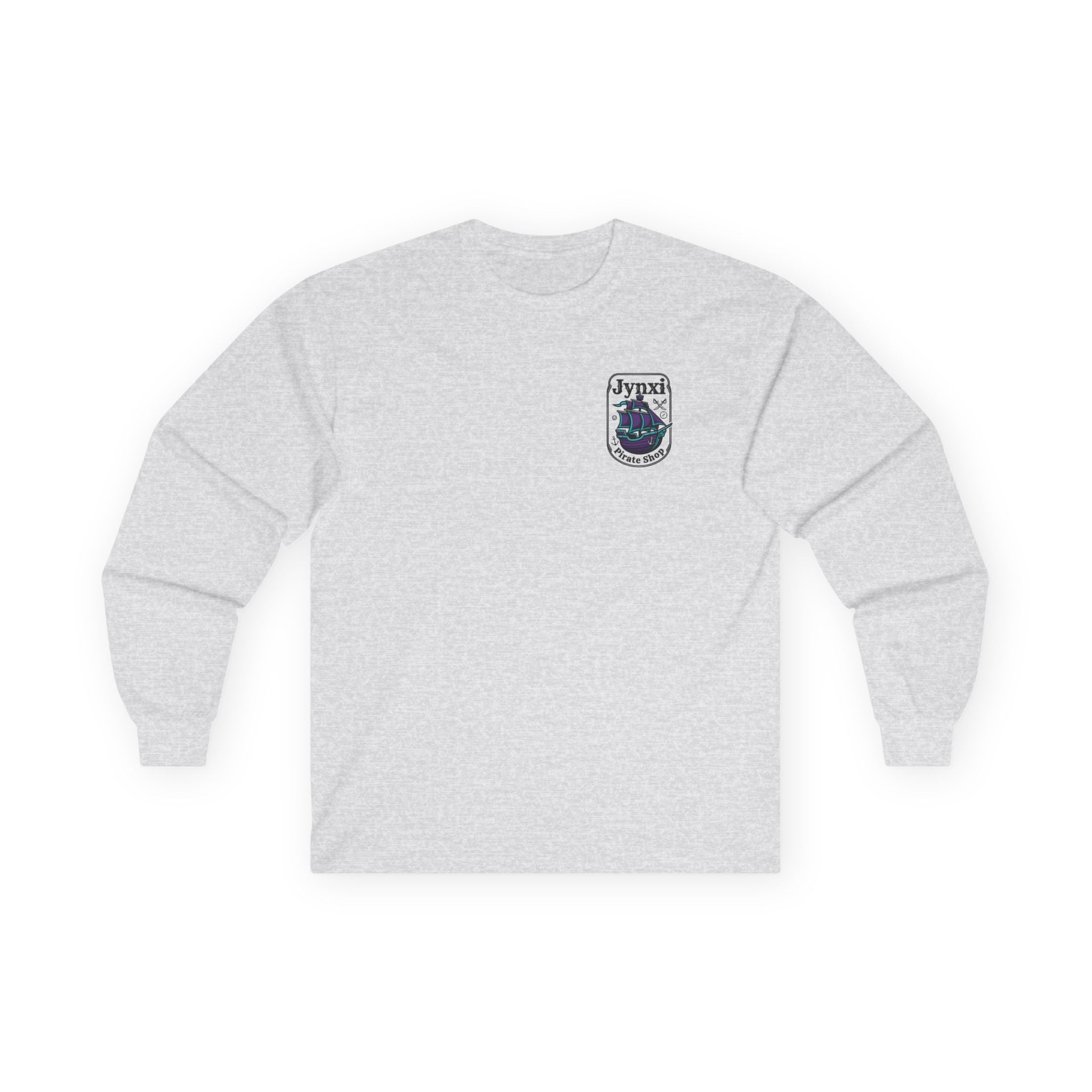 Pirate Ship Long Sleeve Tee — "Jynxi Pirate Shop" Graphic
