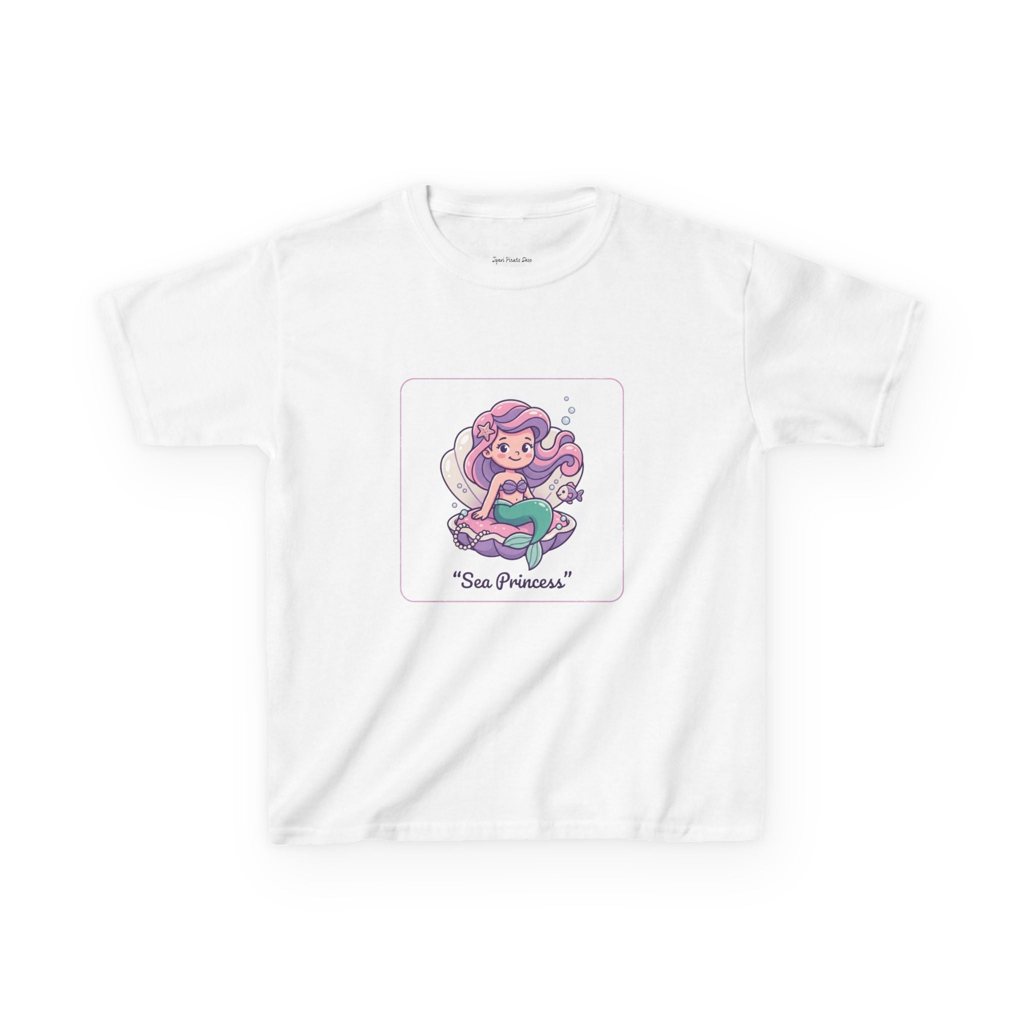 Kids "Sea Princess" Mermaid T‑Shirt — Cute Pastel Ocean Tee for Girls & Boys