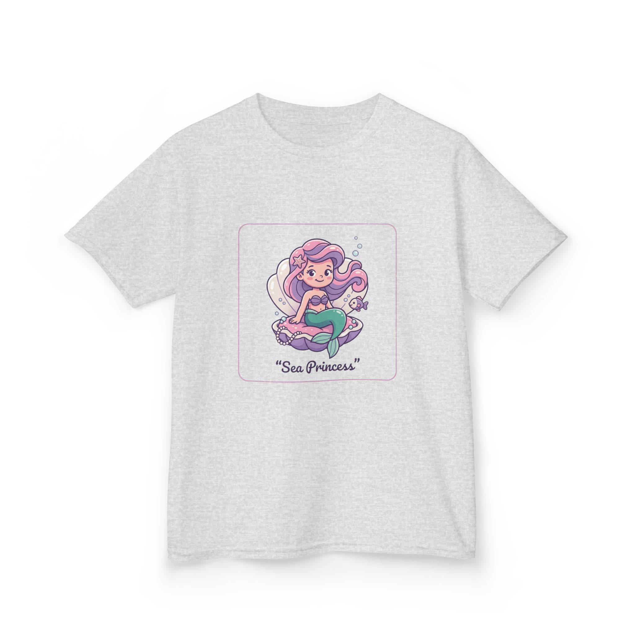 Kids "Sea Princess" Mermaid T‑Shirt — Cute Pastel Ocean Tee for Girls & Boys