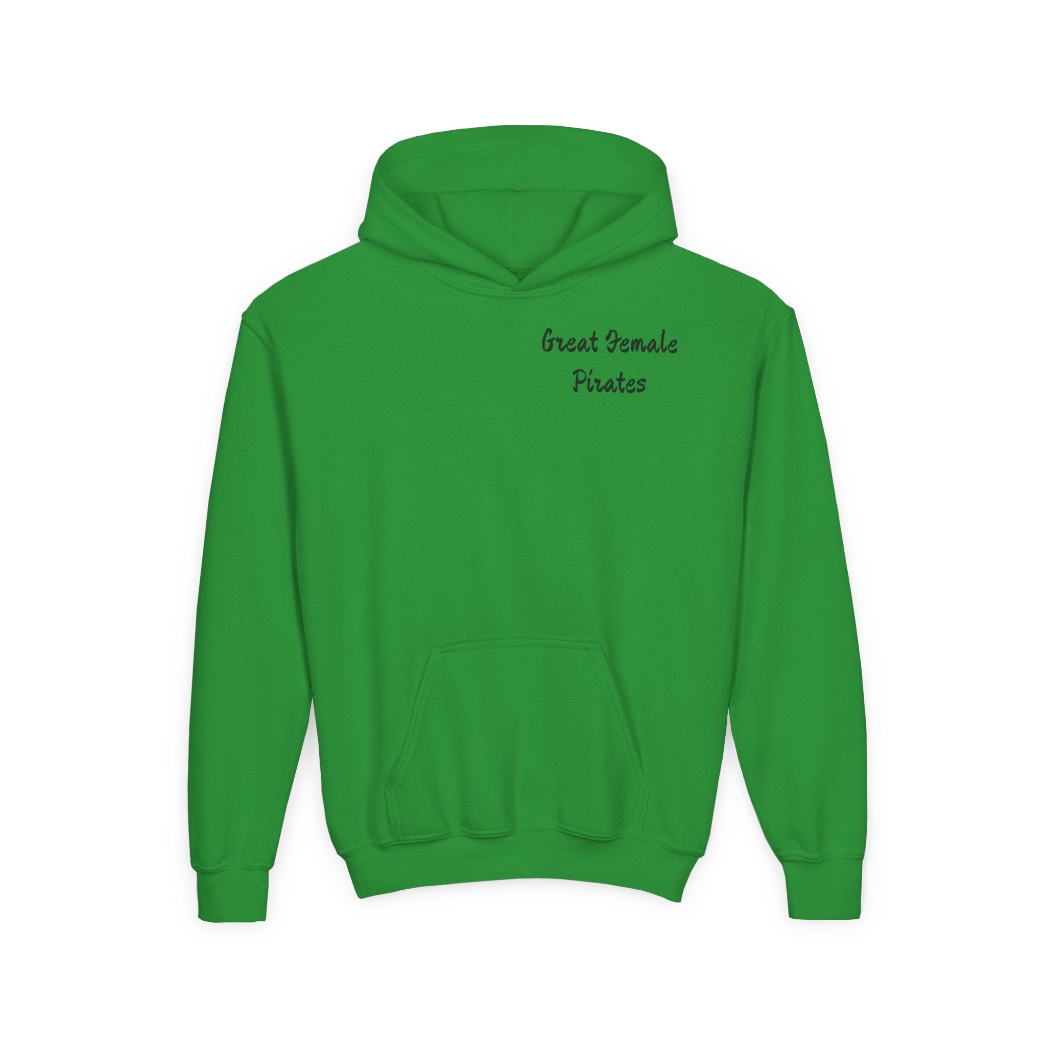 Youth Hoodie — 'Great Female Pirates' Illustrated Back Graphic
