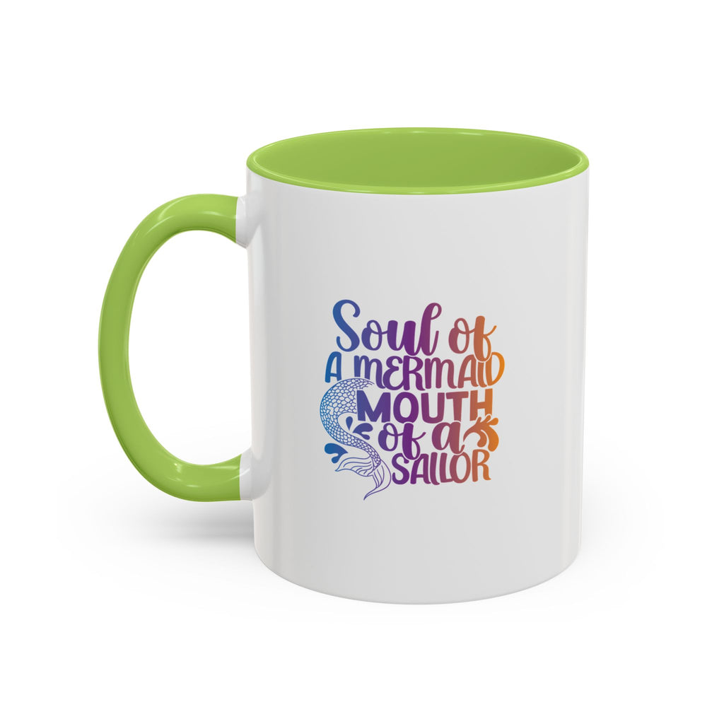 Mermaid Soul Coffee Mug — "Soul of a Mermaid, Mouth of a Sailor" Accent Ceramic Mug