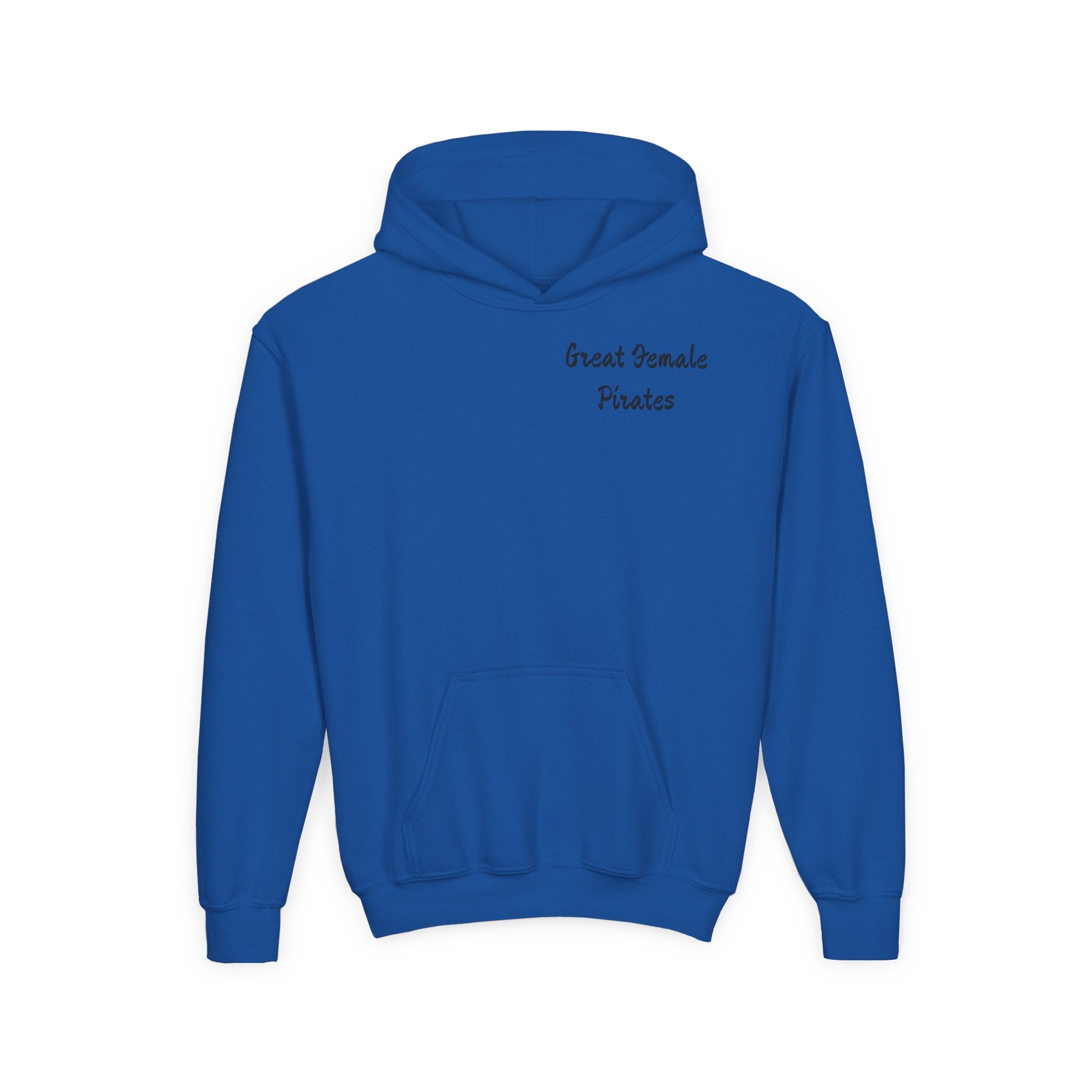 Youth Hoodie — 'Great Female Pirates' Illustrated Back Graphic