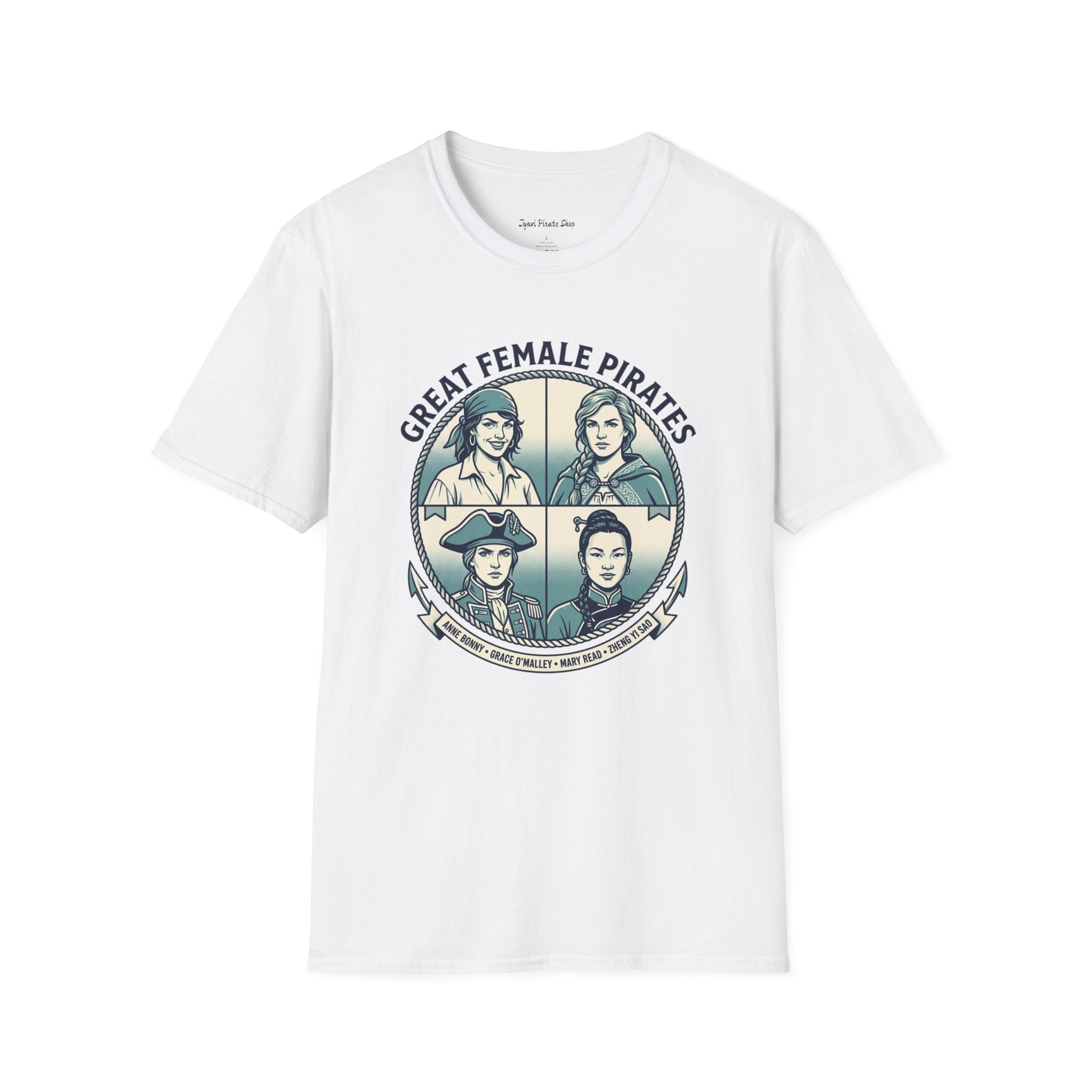 T-Shirt — Great Female Pirates Vintage Illustration Tee