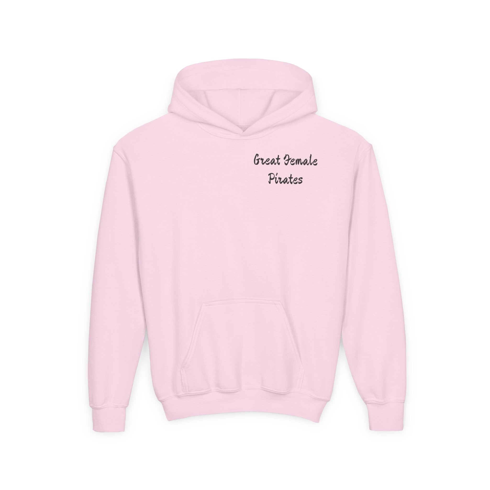 Youth Hoodie — 'Great Female Pirates' Illustrated Back Graphic