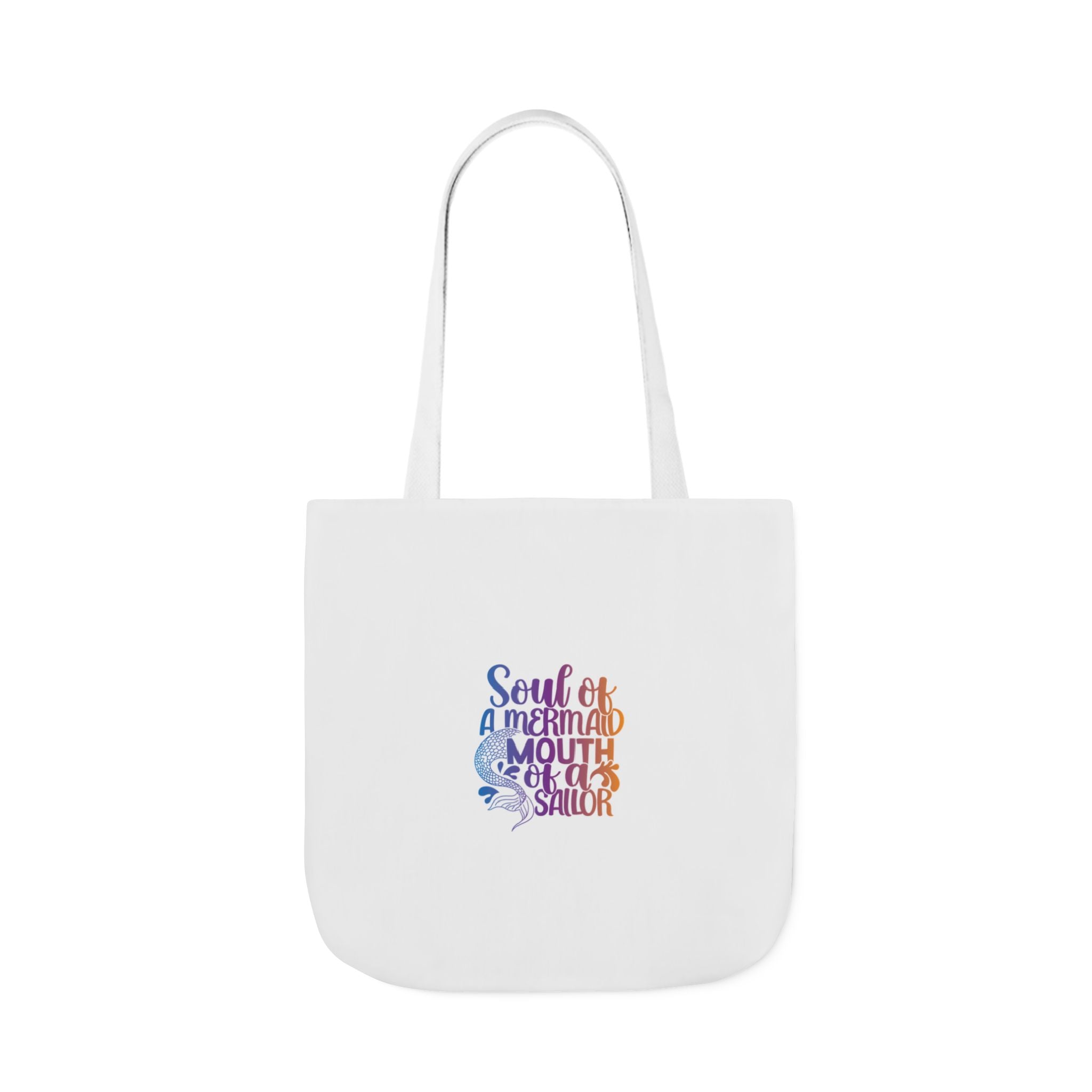 Soul of a Mermaid Colorful Script Canvas Tote Bag