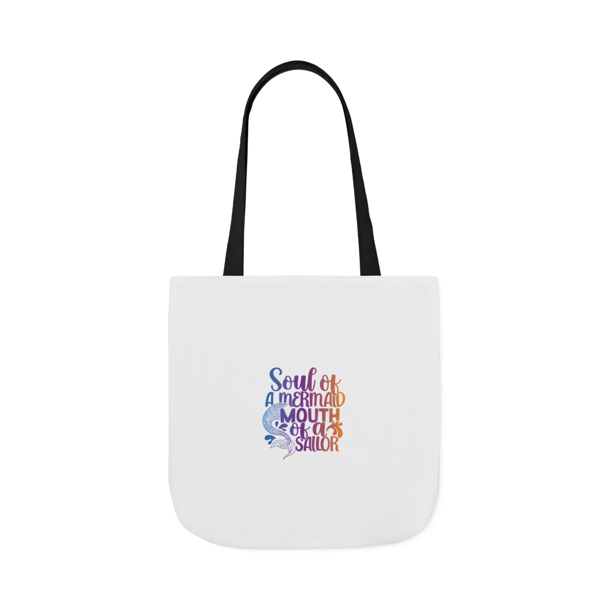 Soul of a Mermaid Colorful Script Canvas Tote Bag