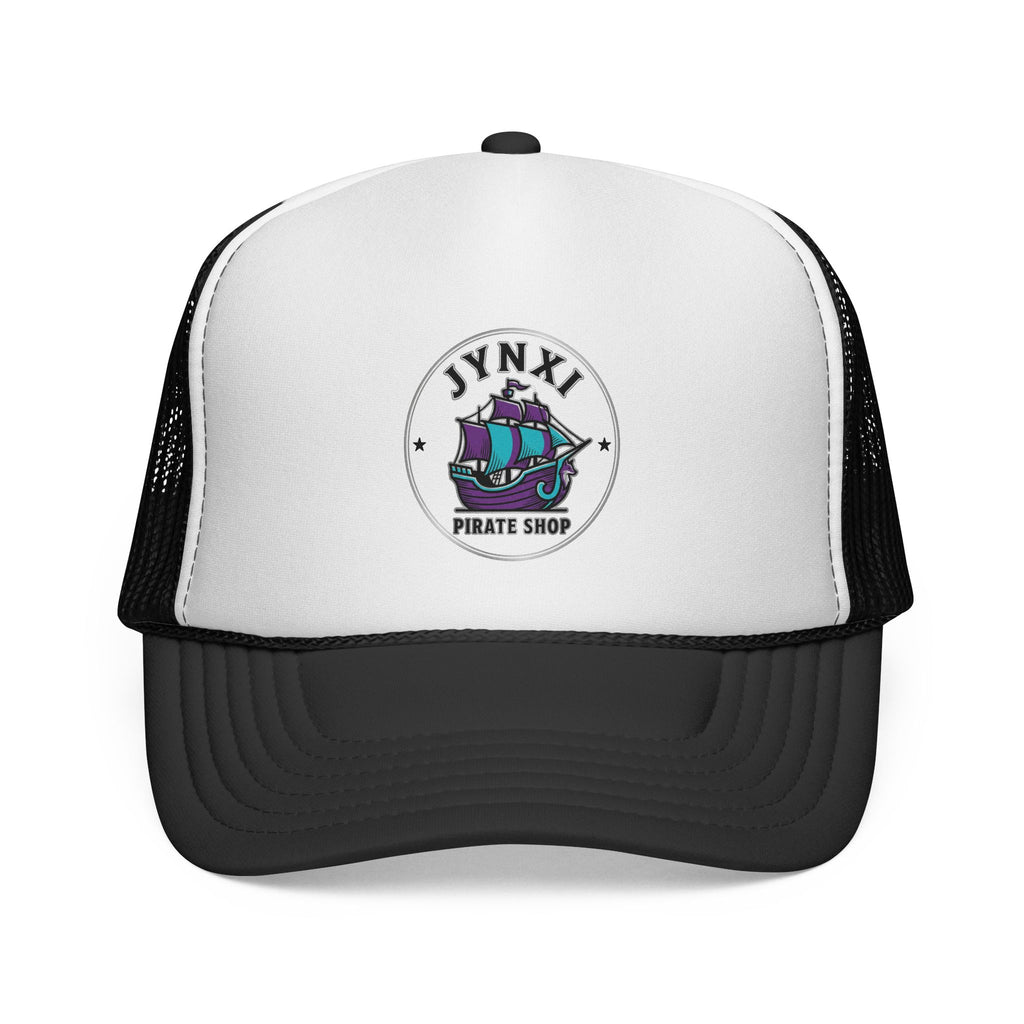 Jynx Pirate Shop Trucker Cap — Retro Purple Ship Mesh Hat