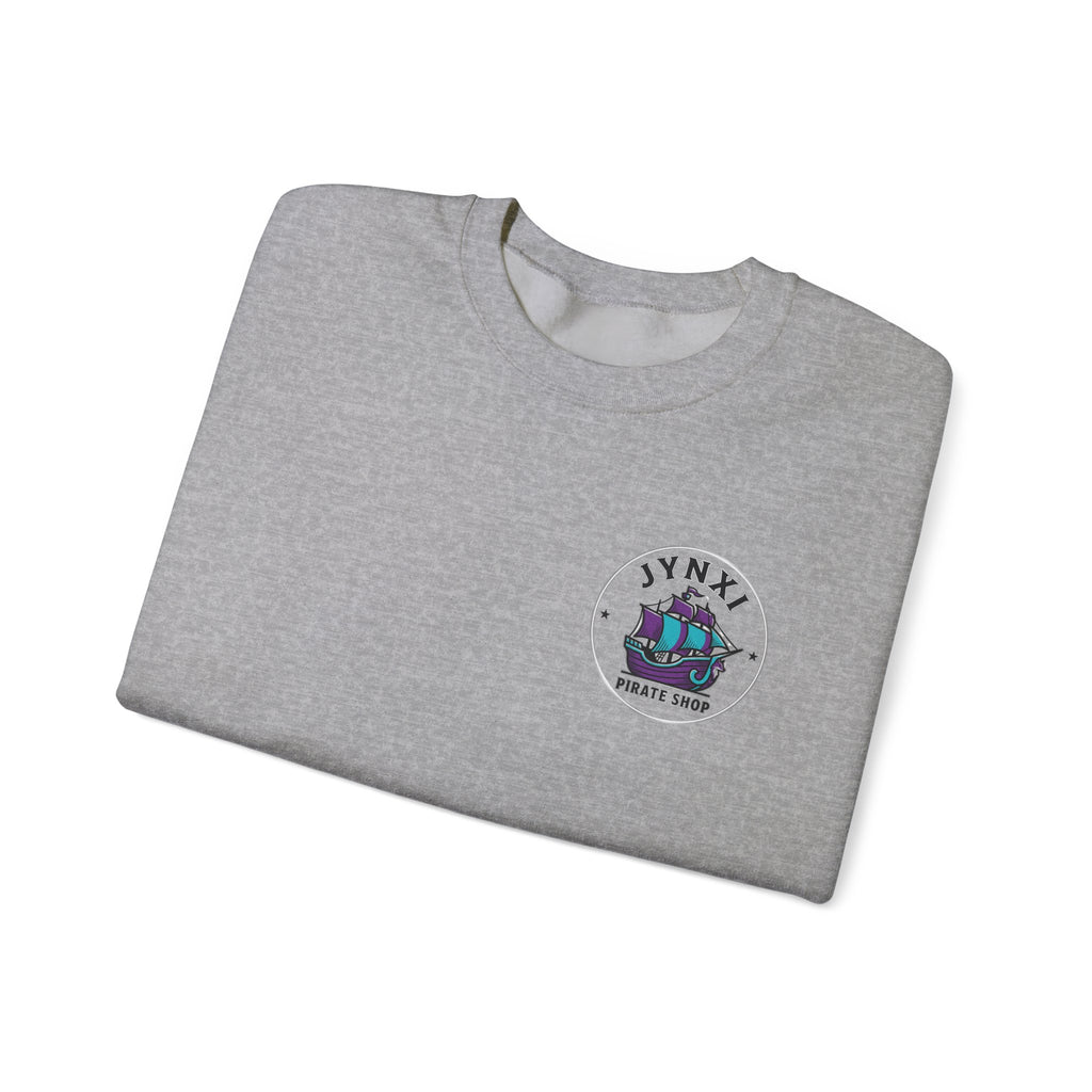 Pirate Ship Crewneck Sweatshirt — “JYNXI Pirate Shop” Logo