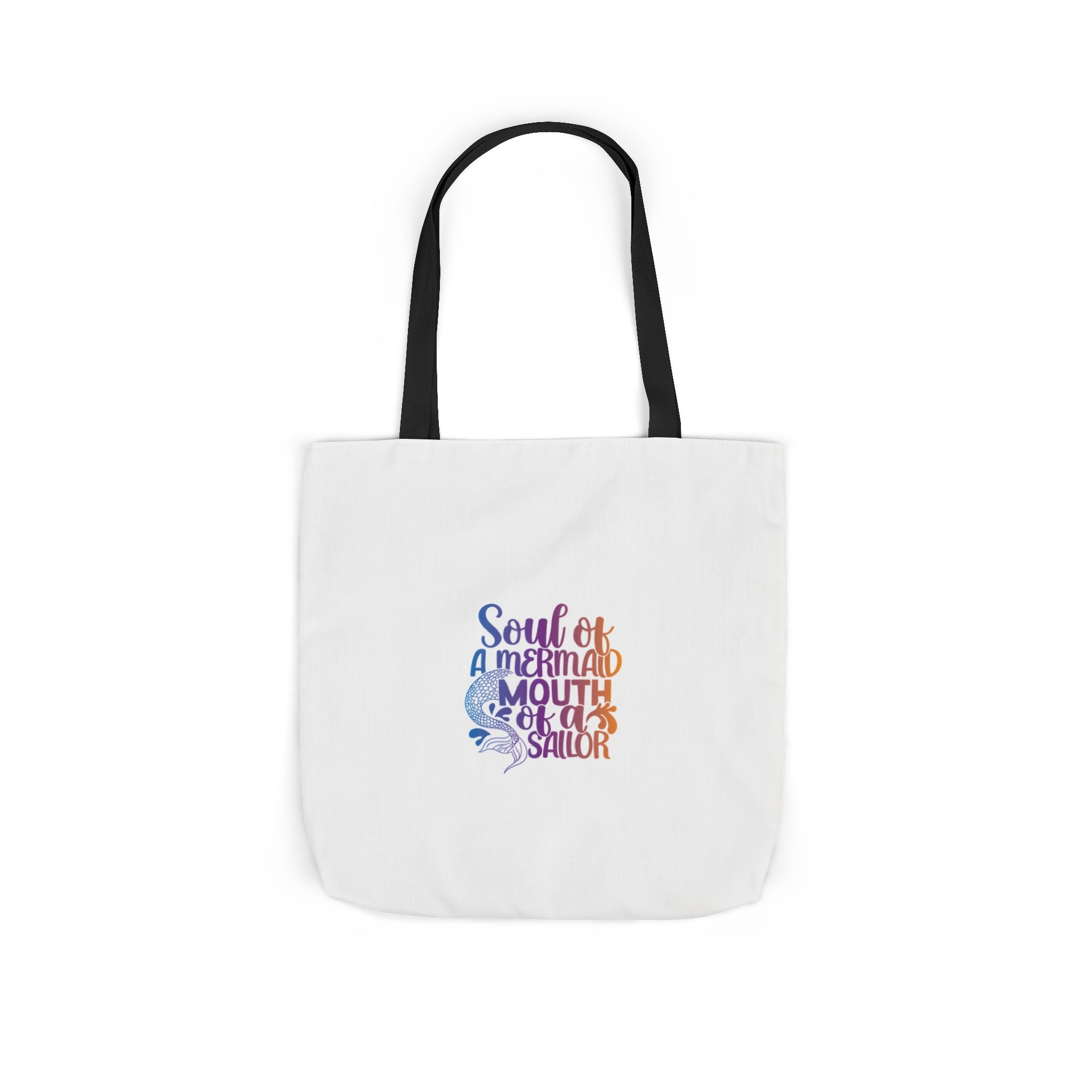 Soul of a Mermaid Colorful Script Canvas Tote Bag
