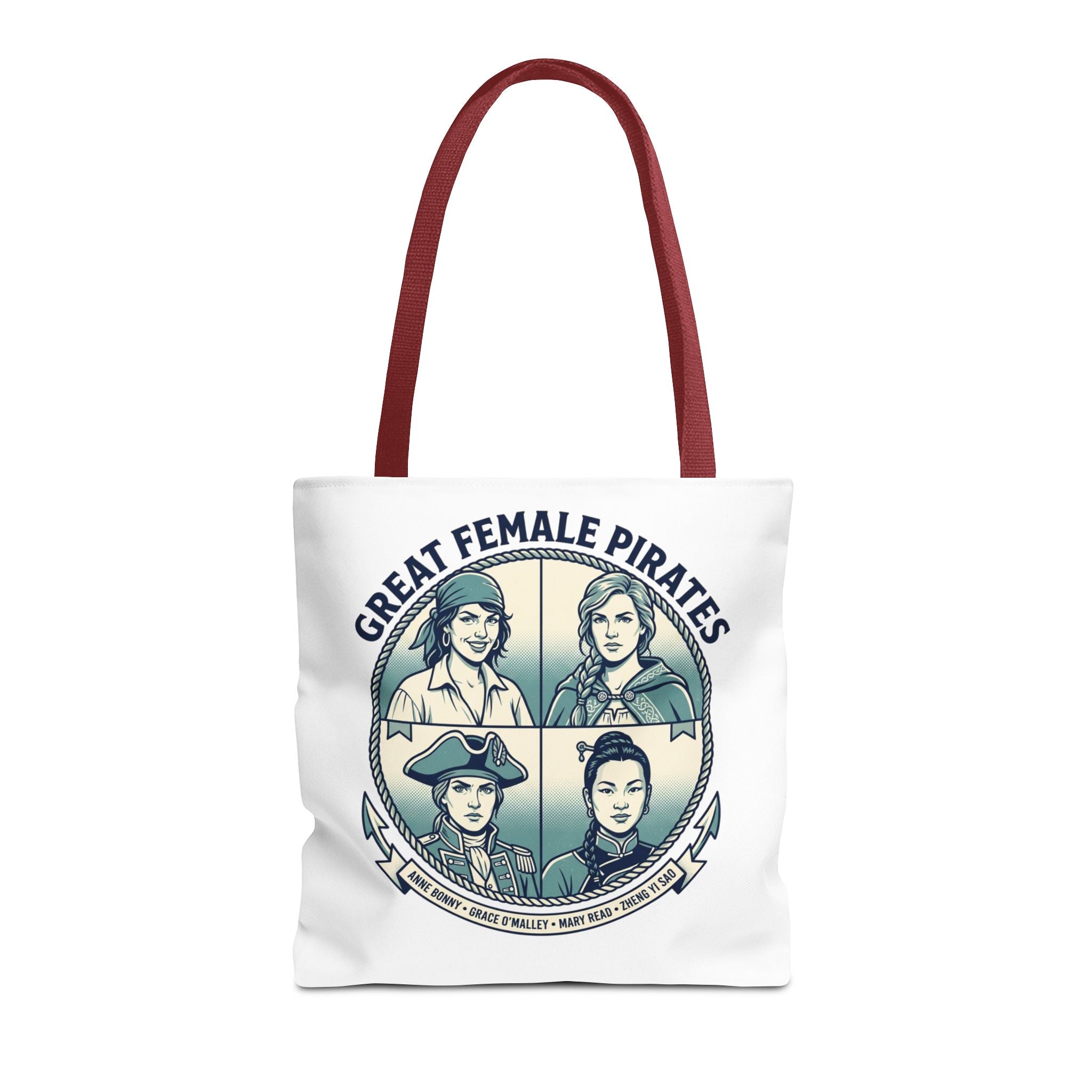 Great Female Pirates Tote Bag — Historical Women Pirate Portraits All-Over Print