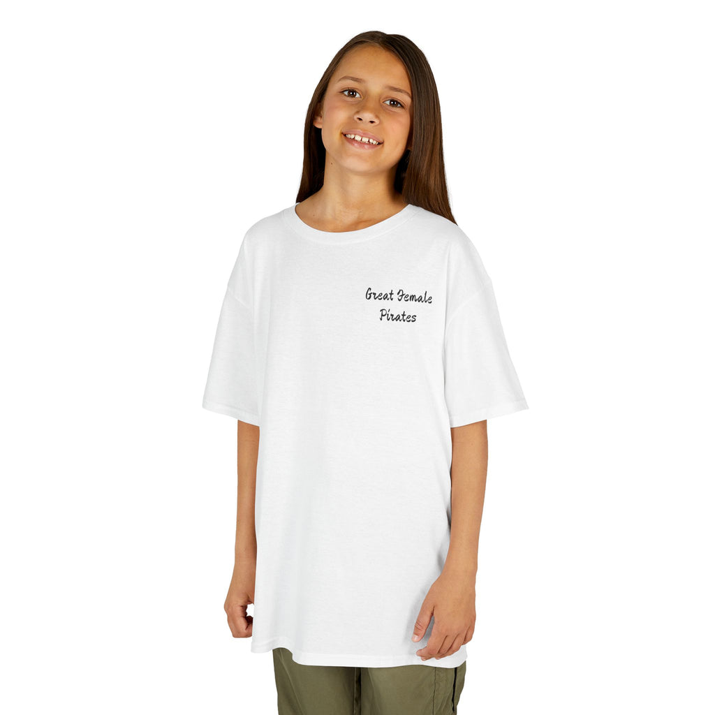 Kids Tee — 'Great Female Pirates' Illustration Back Print