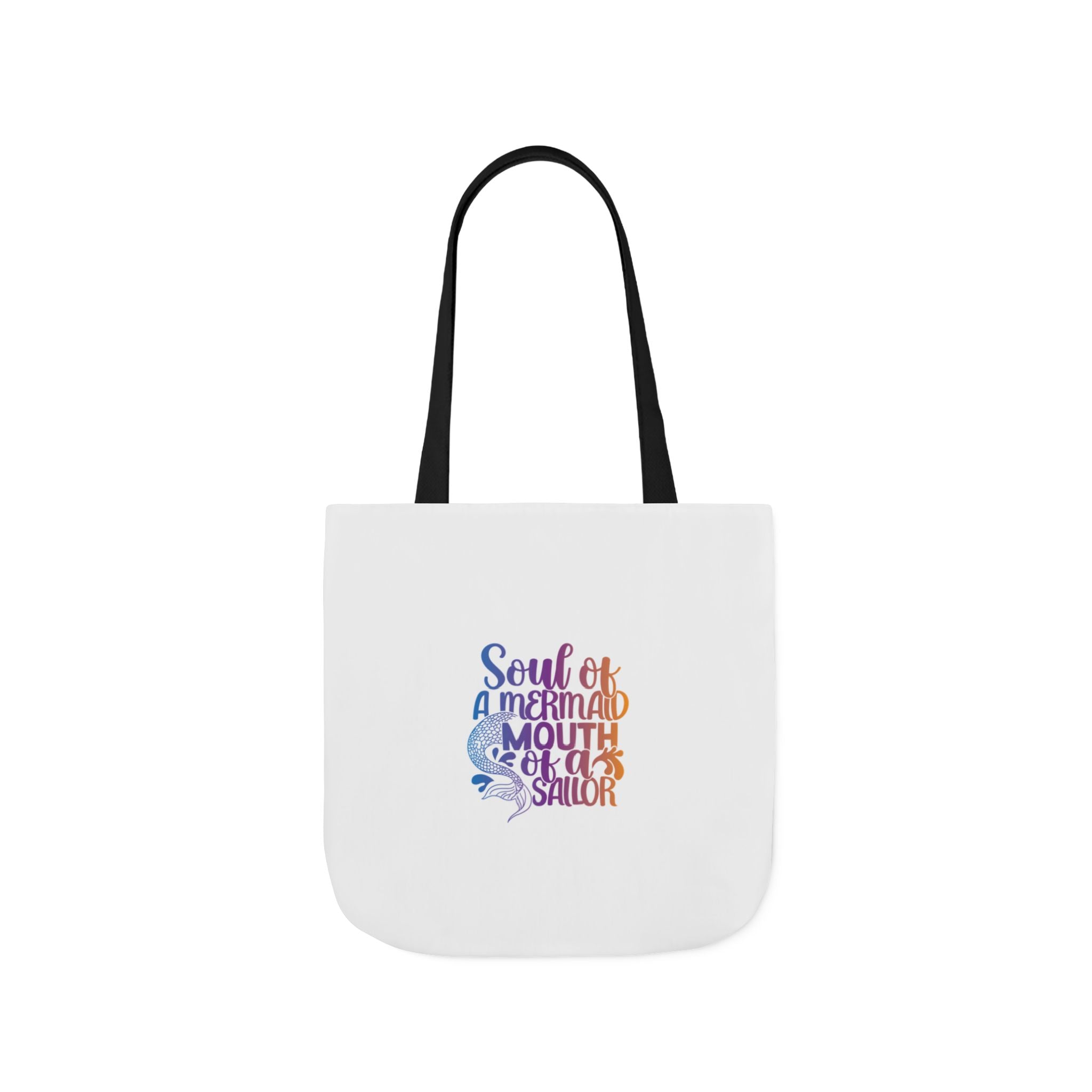 Soul of a Mermaid Colorful Script Canvas Tote Bag