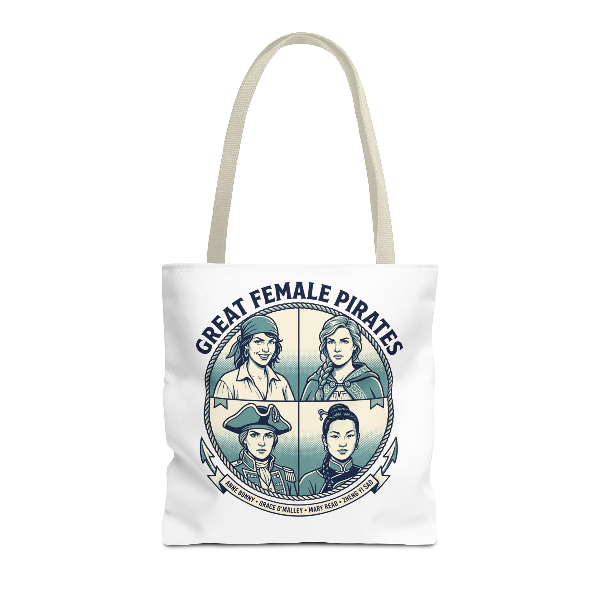 Great Female Pirates Tote Bag — Historical Women Pirate Portraits All-Over Print