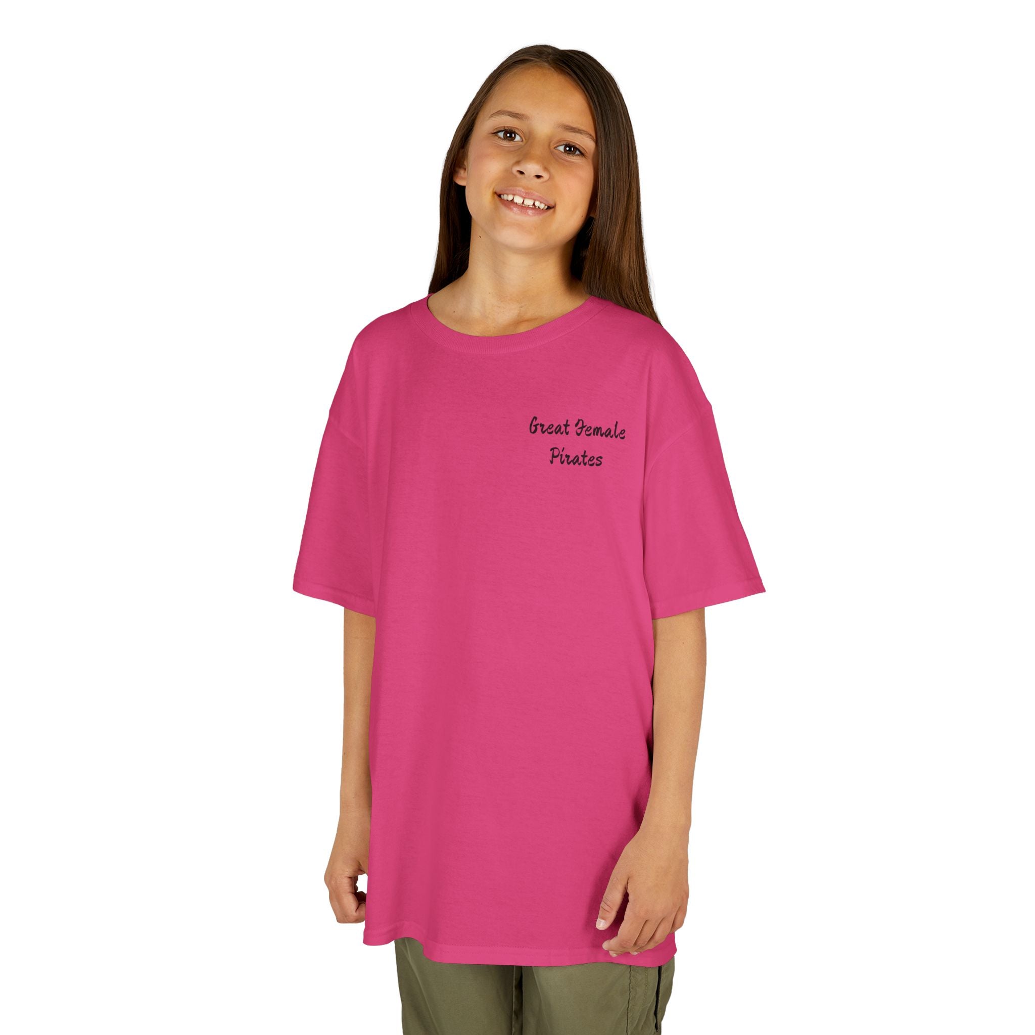 Kids Tee — 'Great Female Pirates' Illustration Back Print