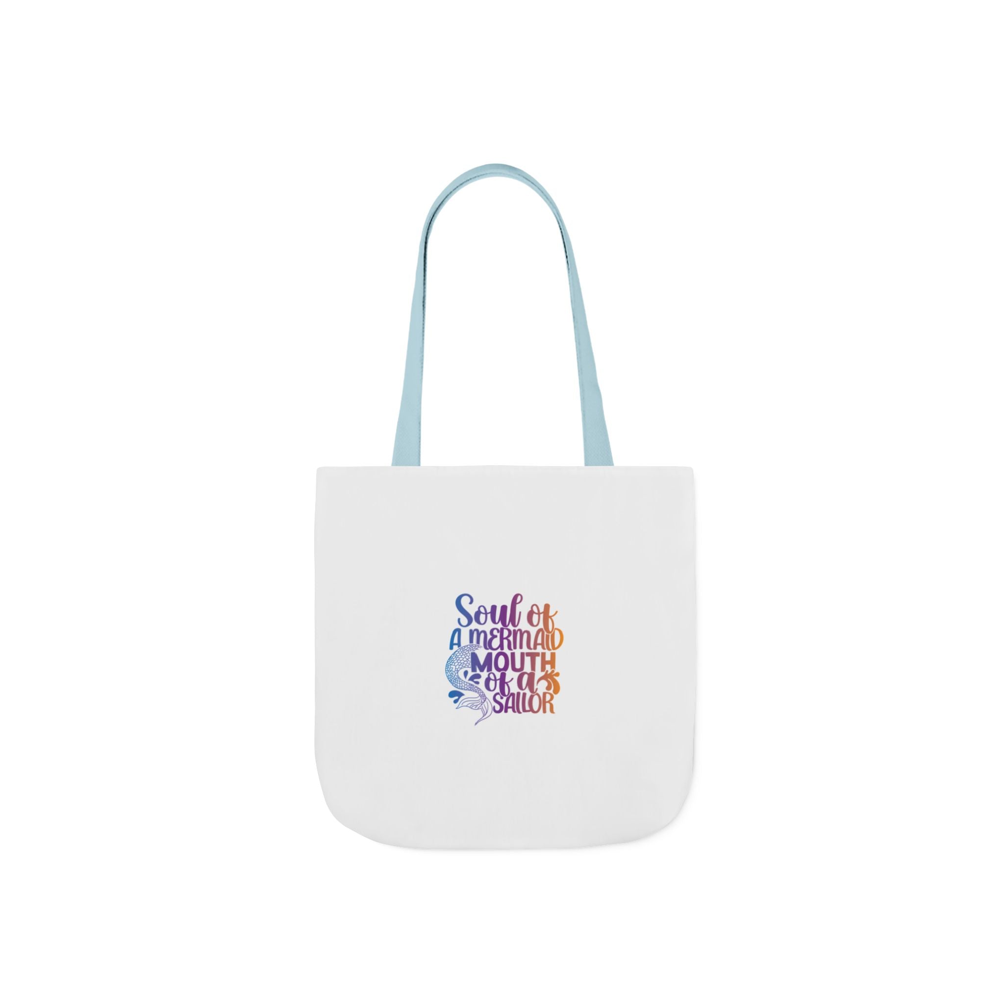 Soul of a Mermaid Colorful Script Canvas Tote Bag