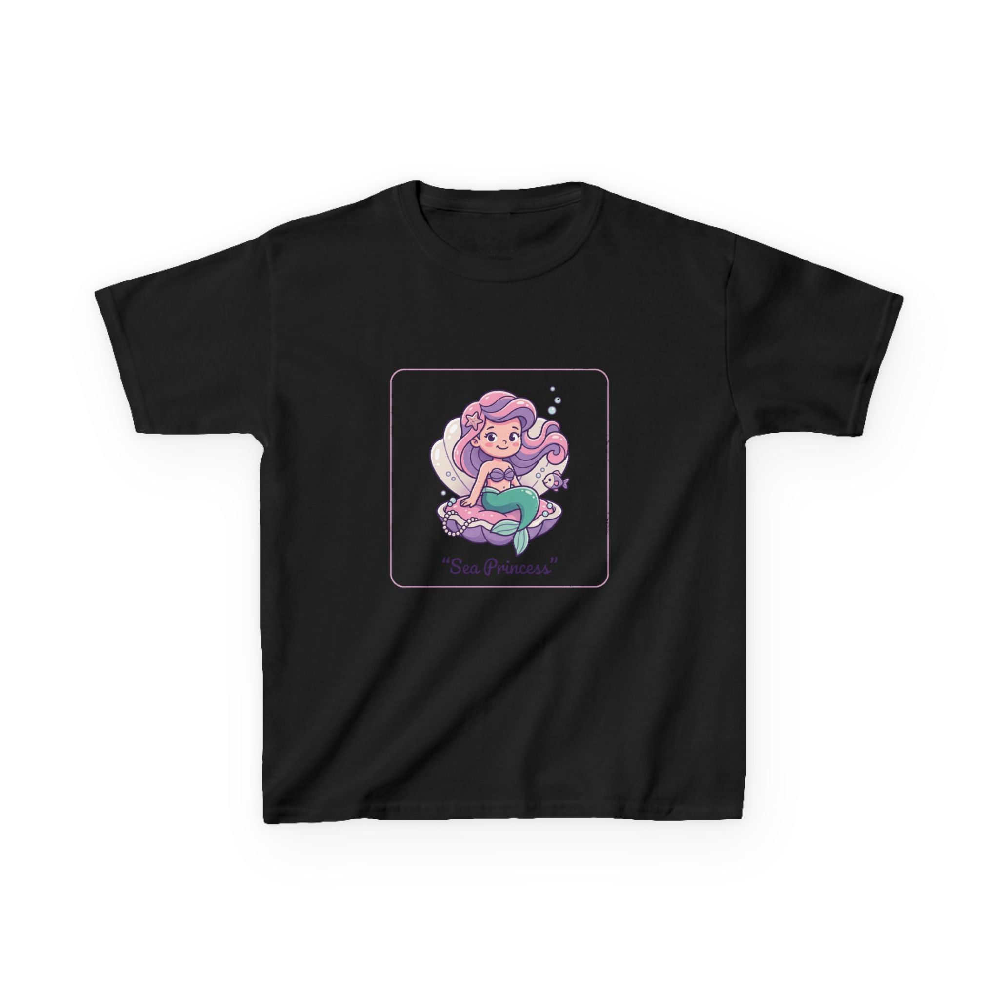 Kids "Sea Princess" Mermaid T‑Shirt — Cute Pastel Ocean Tee for Girls & Boys